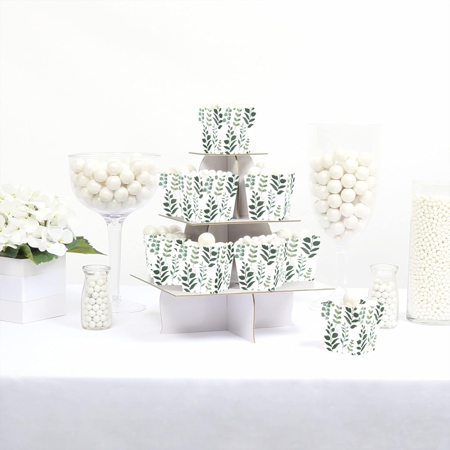 Big Dot of Happiness Boho Botanical Party Favor Boxes Set of 12