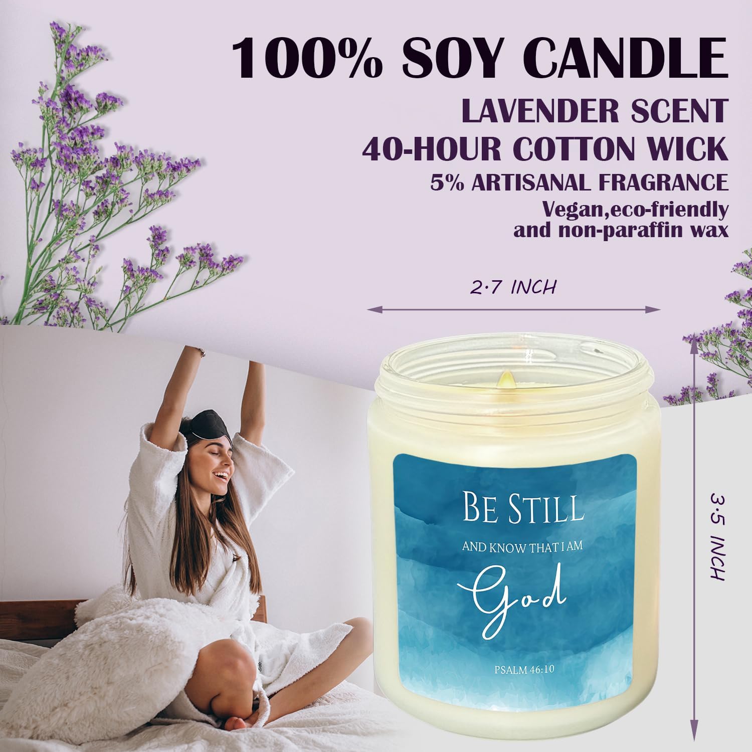 Christian Gifts for Women Lavender Candle