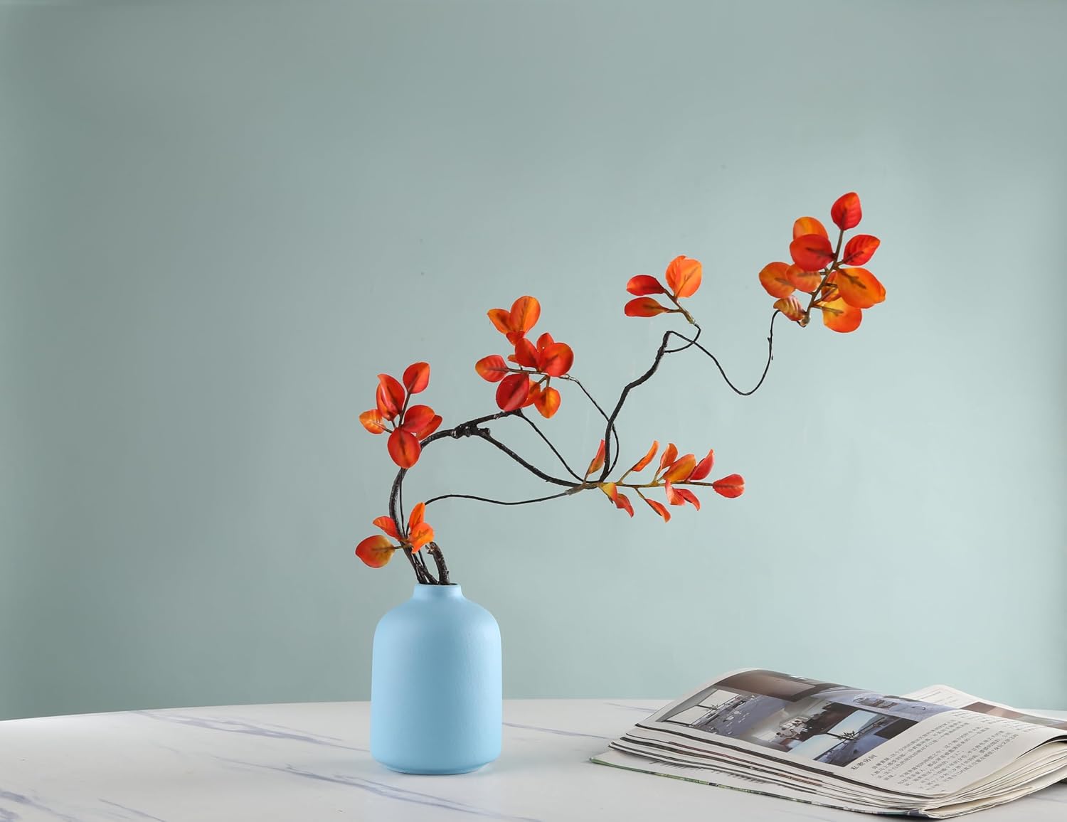 Blue Ceramic Vase for Home Decoration and Flower Arrangements