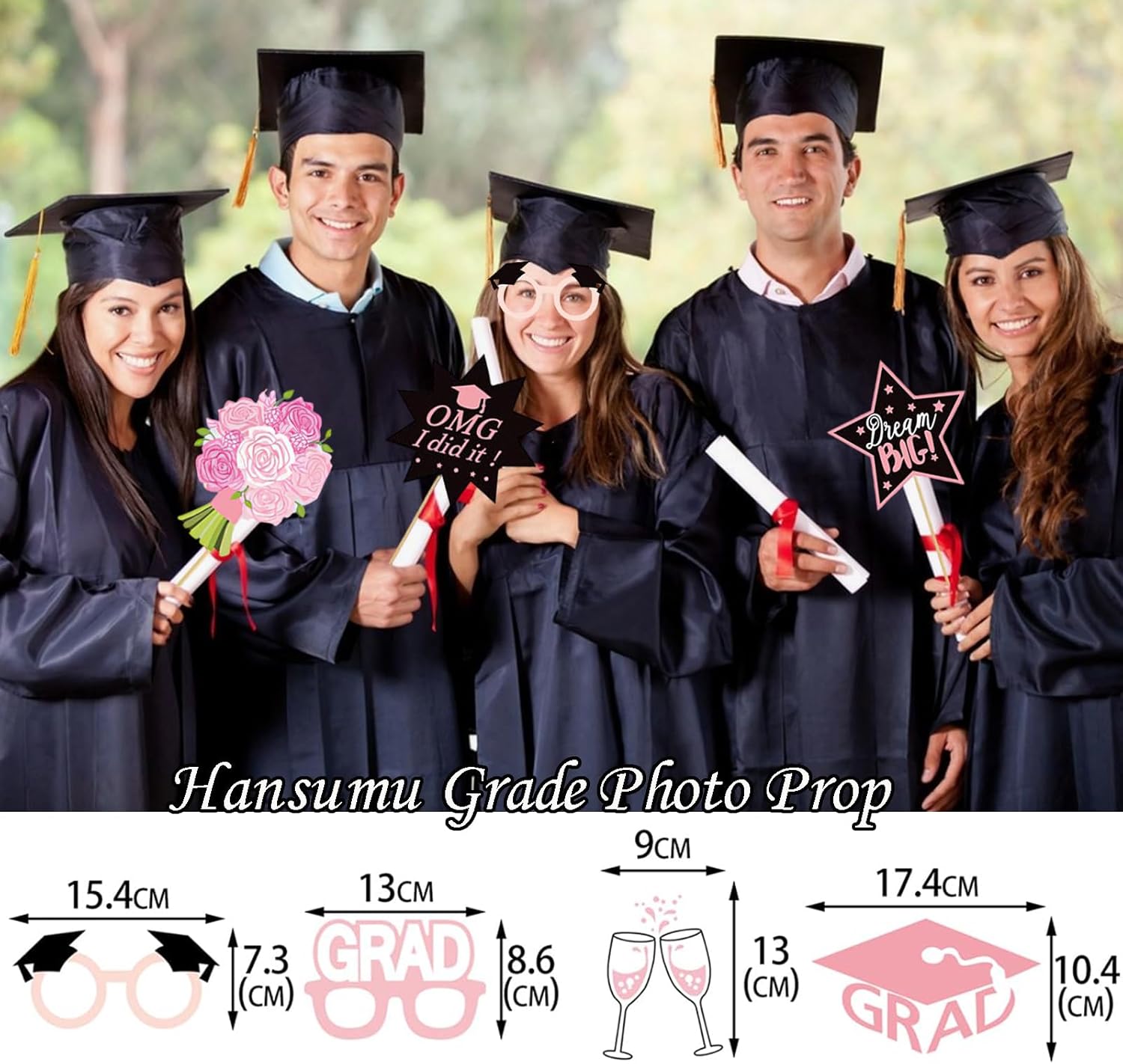 24Pcs 2025 Graduation Photo Booth Props