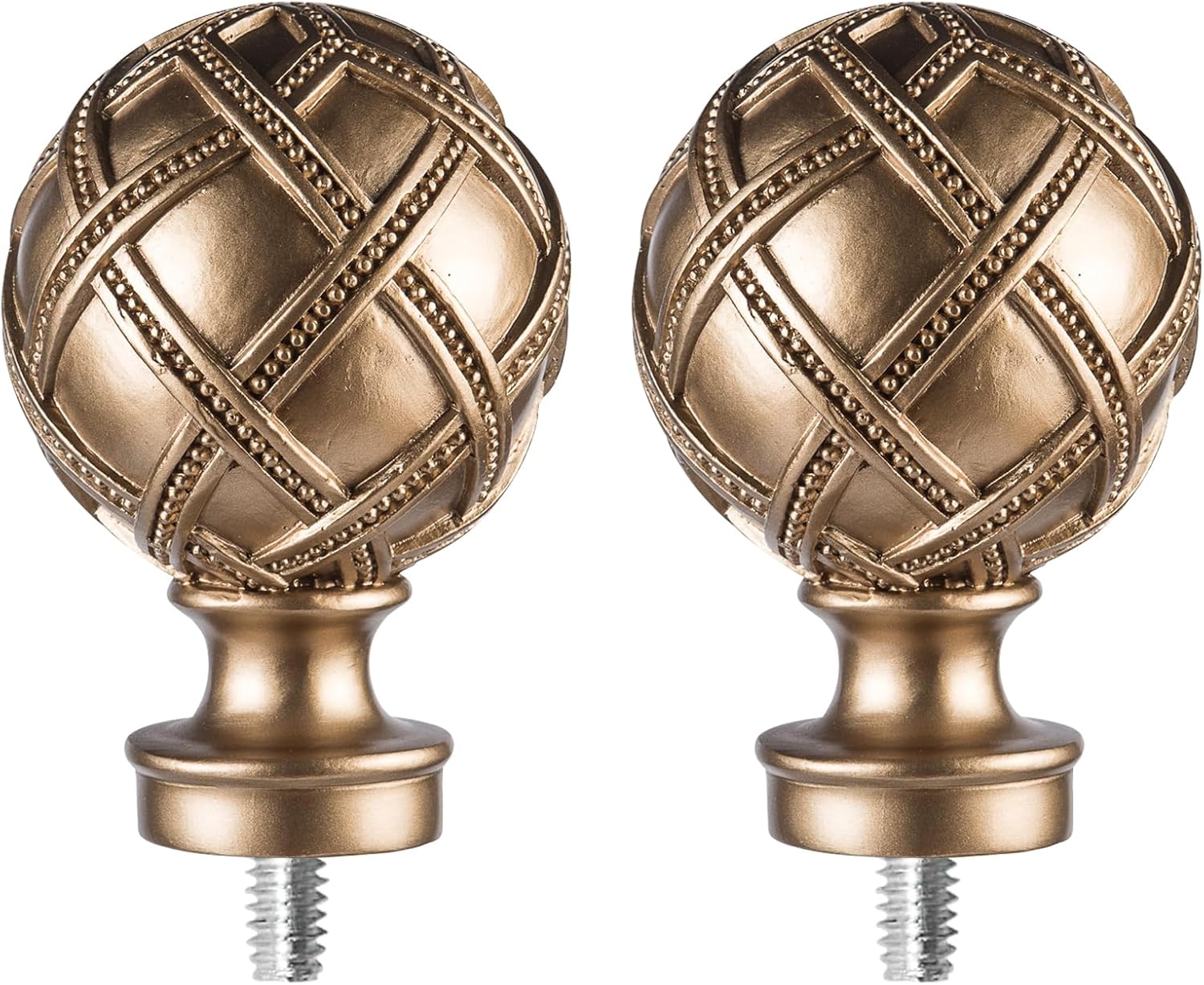 Ycolnaefllr Round Gold Finials for Curtain Rods