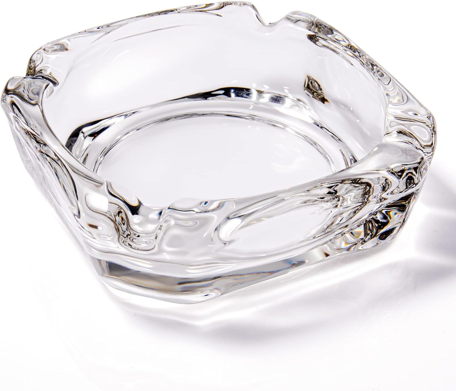 Glass Ashtray Square Transparent Elegant Home Use