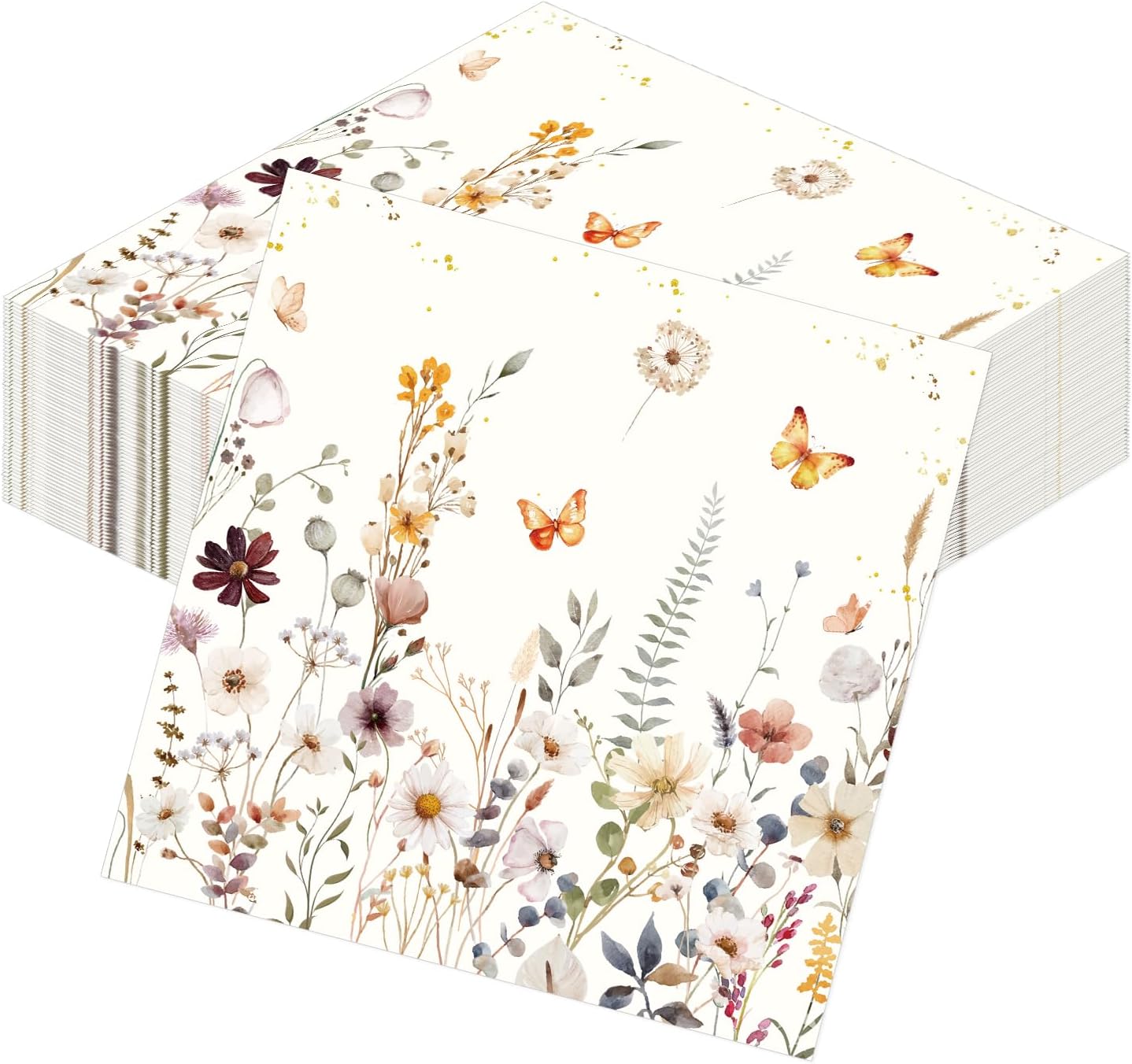 Fall Floral Napkins 50PCS Disposable Autumn Party Decor