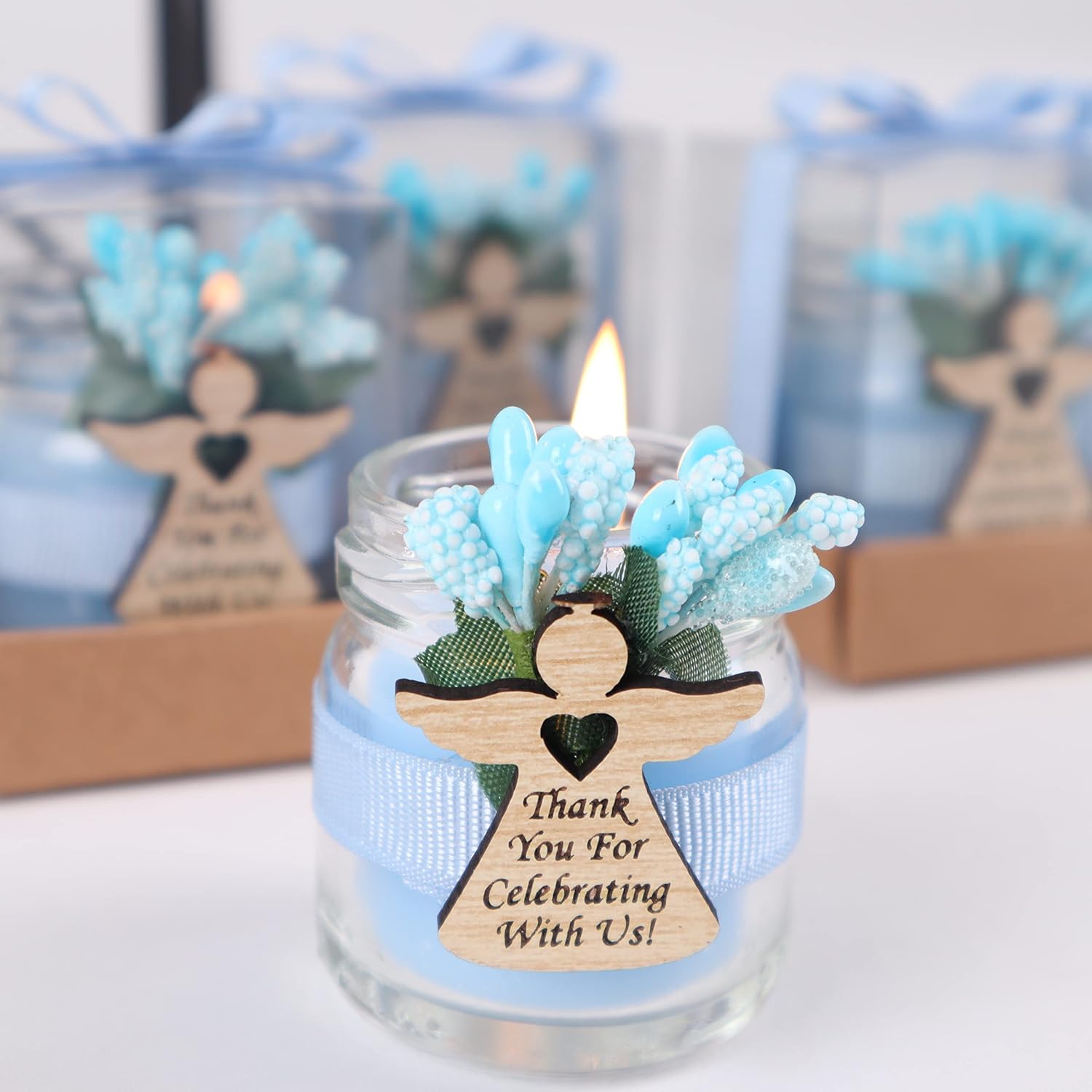 Glass Candle Jars for Baptism and First Communion Favors
