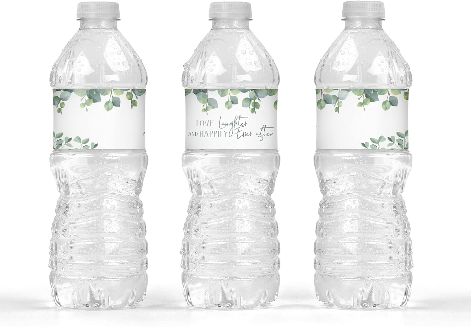Eucalyptus Floral Water Bottle Wraps for Wedding Bridal Shower