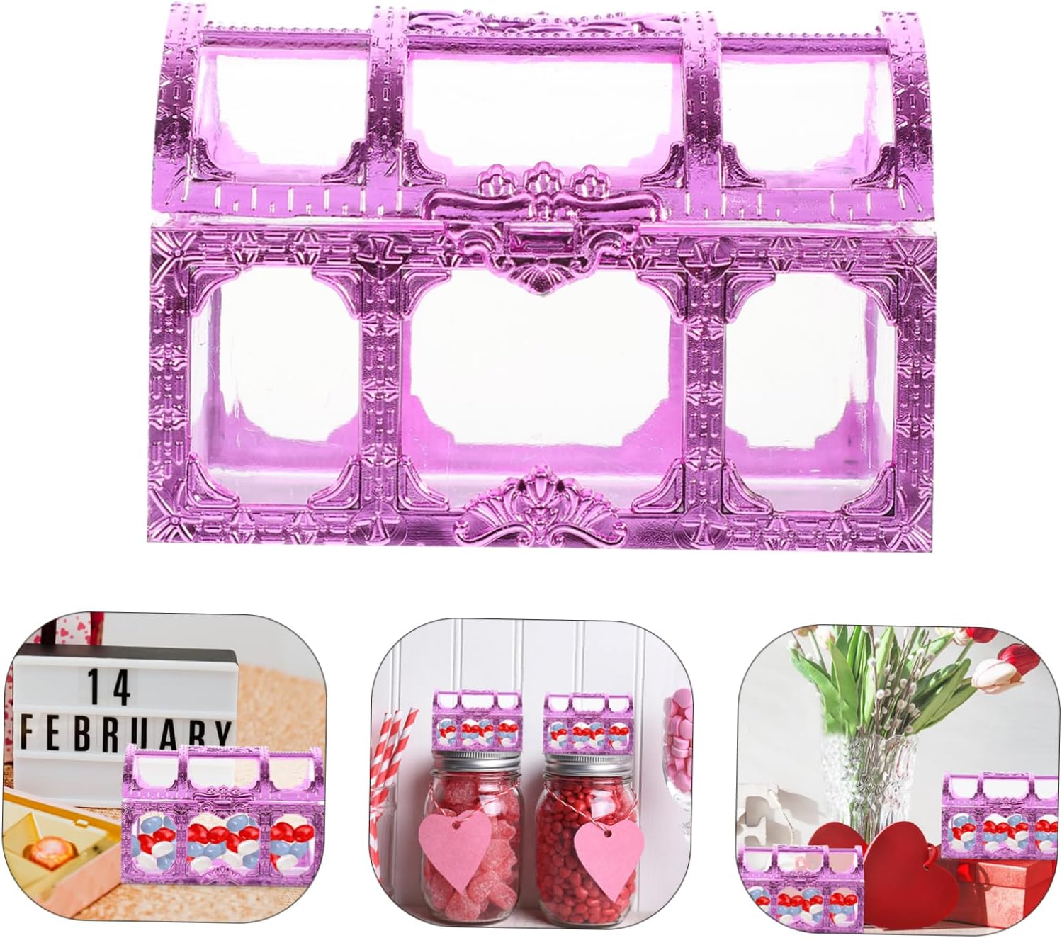 12pcs Treasure Box Candy Container for Wedding and Party Favors