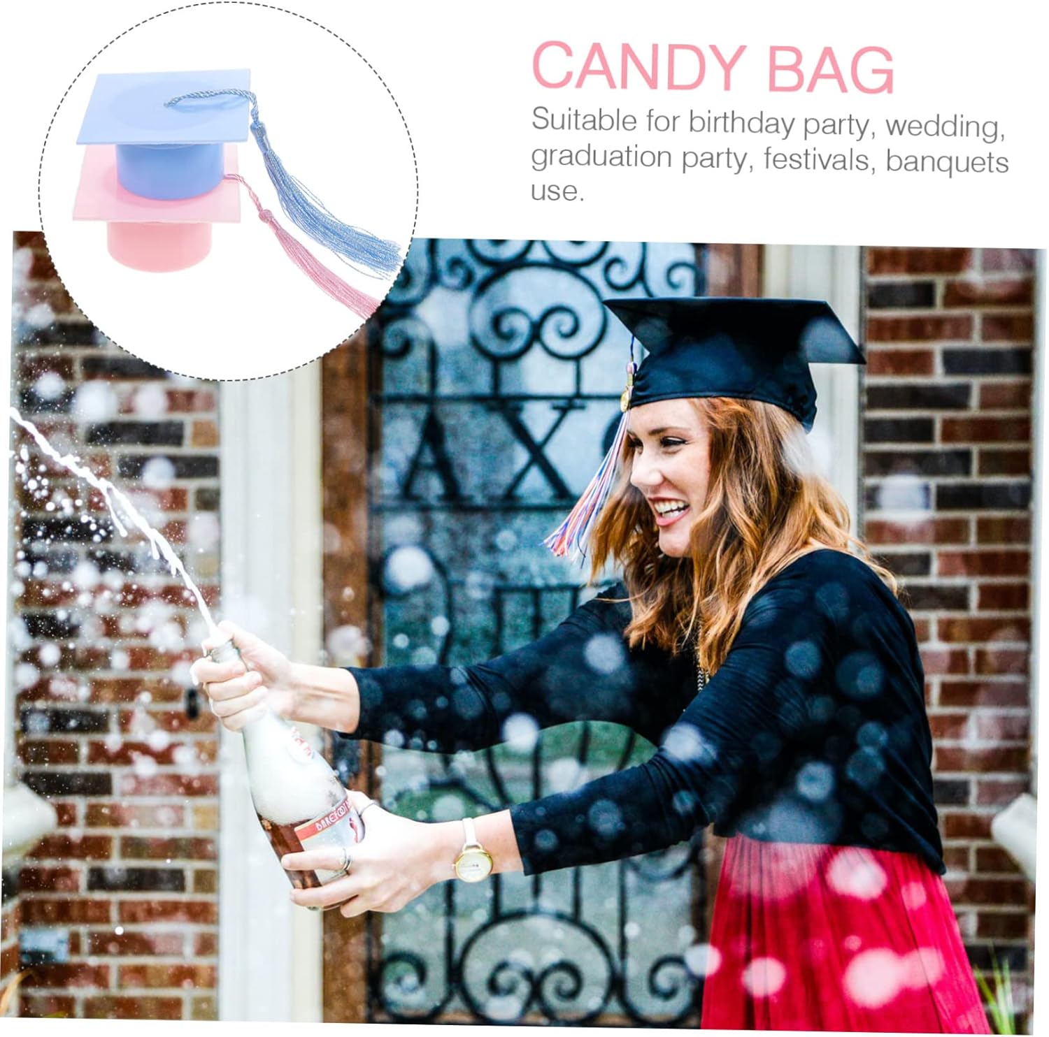 Cabilock 6pcs Graduation Hat Candy Boxes with Tassel