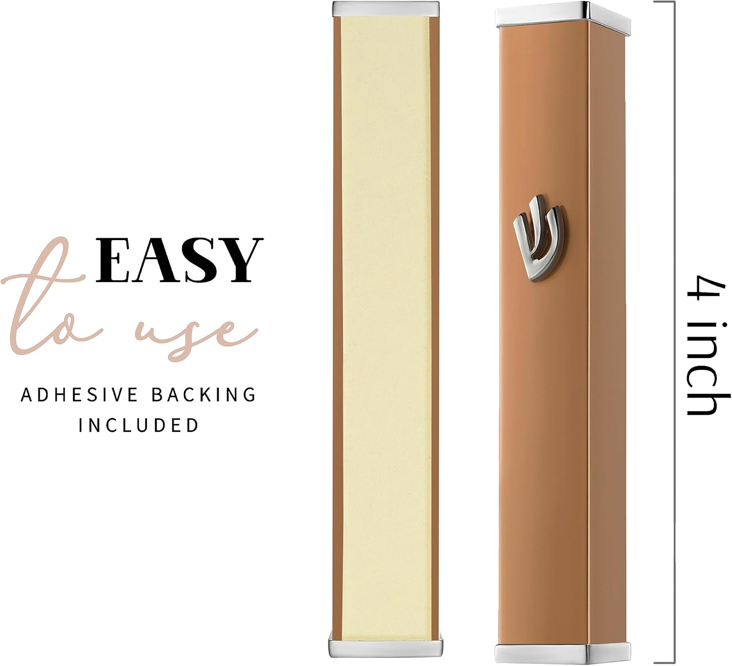 SURI Modern Mezuzah with Non Kosher Scroll and Adhesive