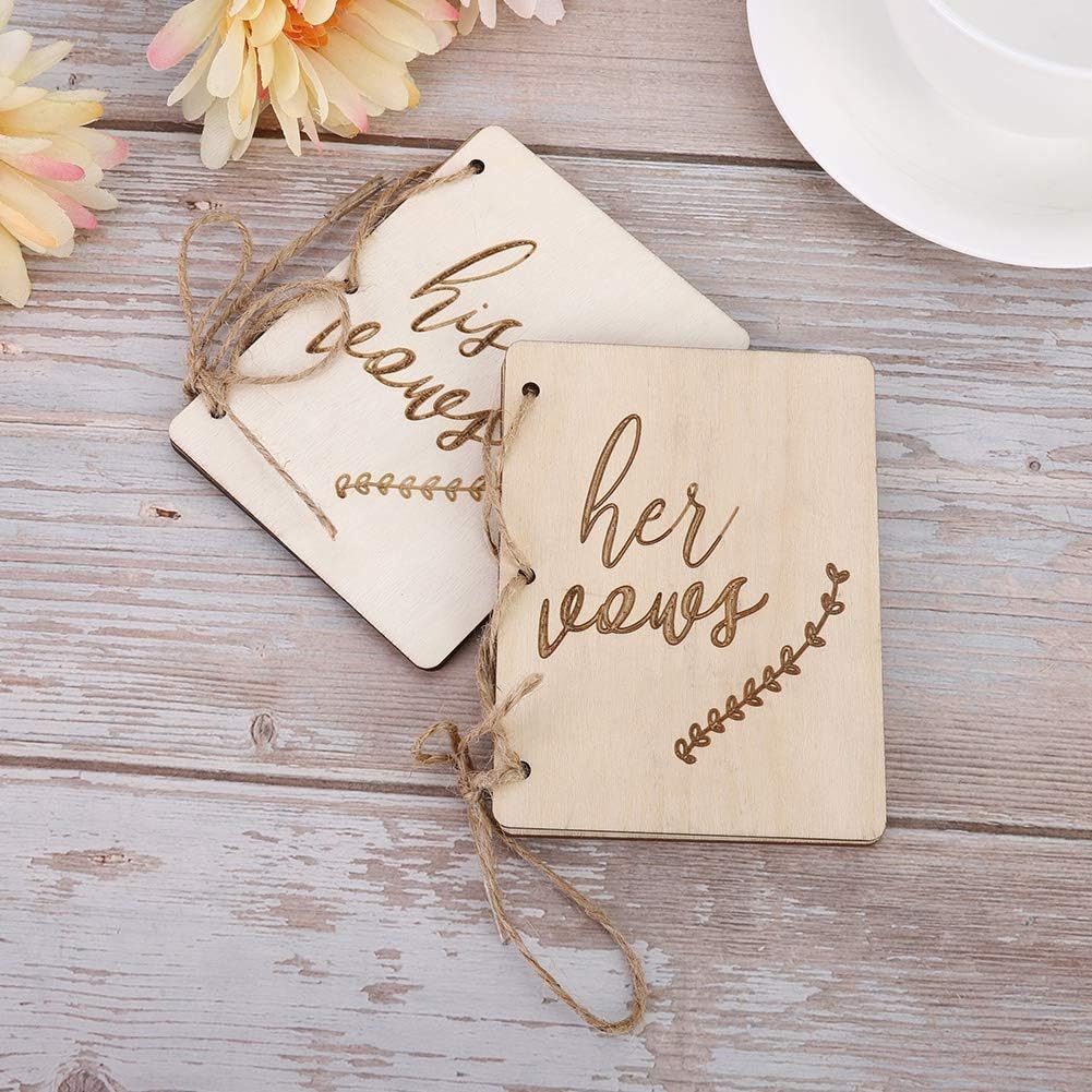 TOPINCN 2 Pack Wedding Vow Booklets with Hem Rope