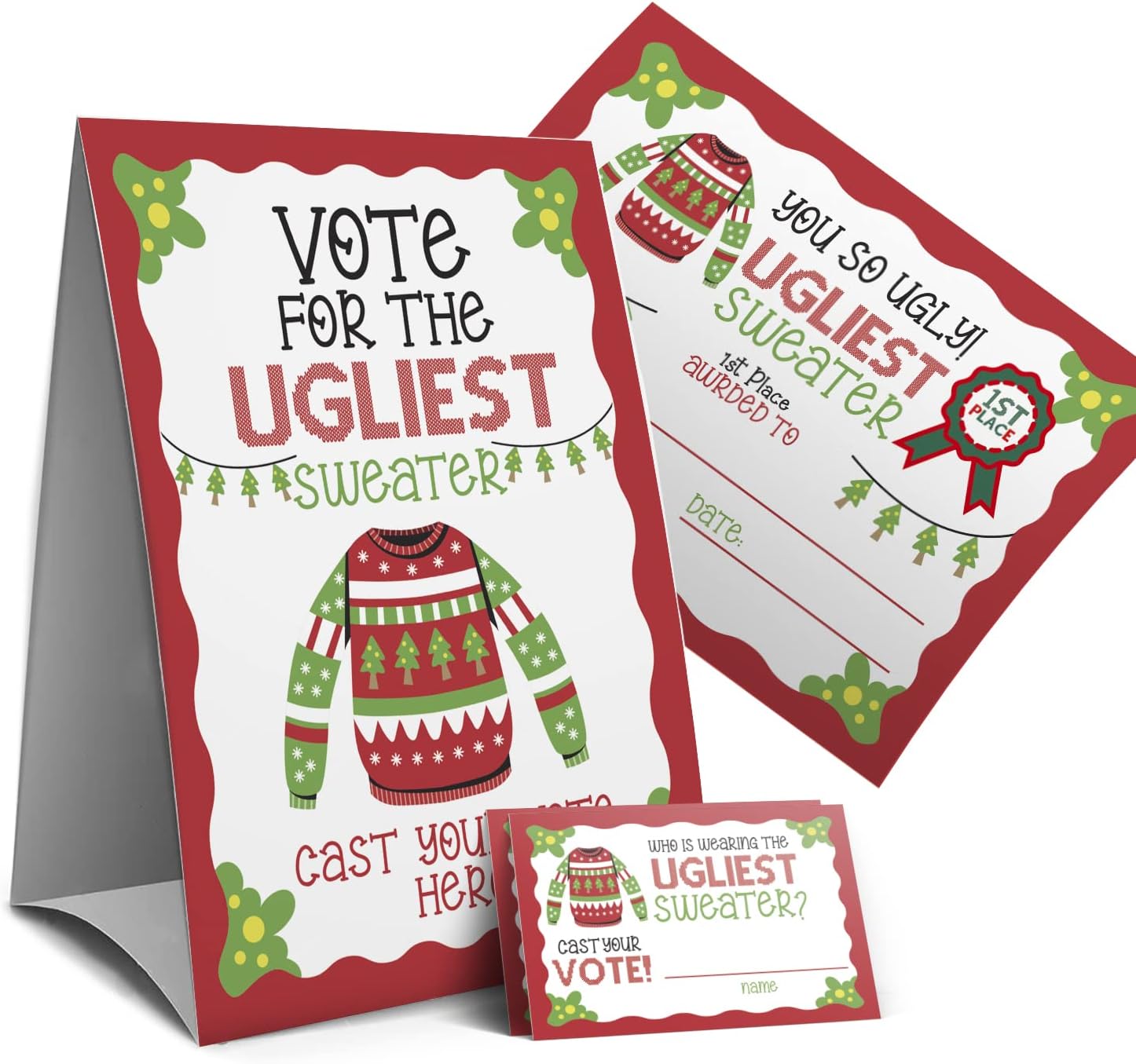 Ugly Christmas Sweater Voting Game Set 1