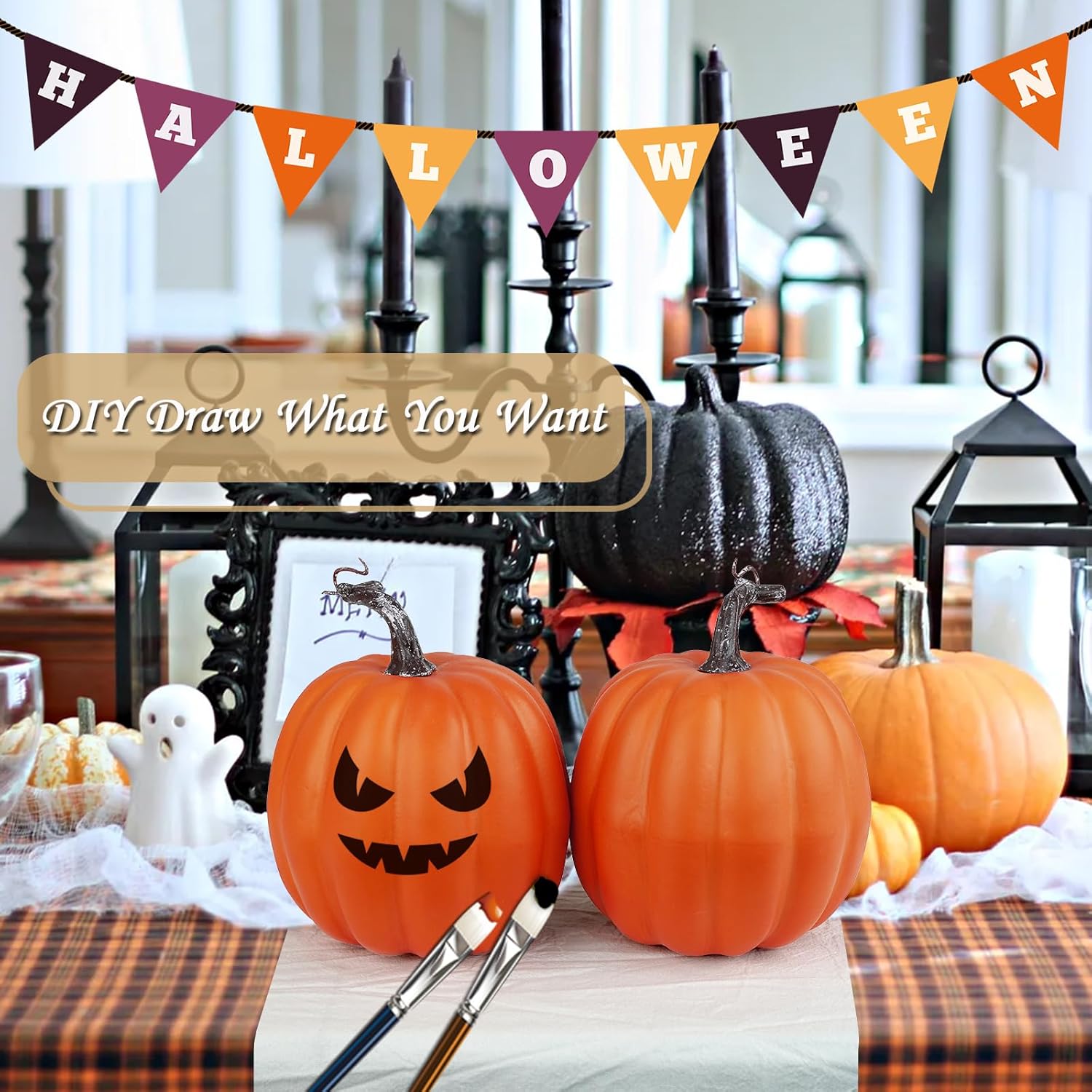 Artmag 6 Inch Artificial Pumpkins 4PCS for Fall Decor