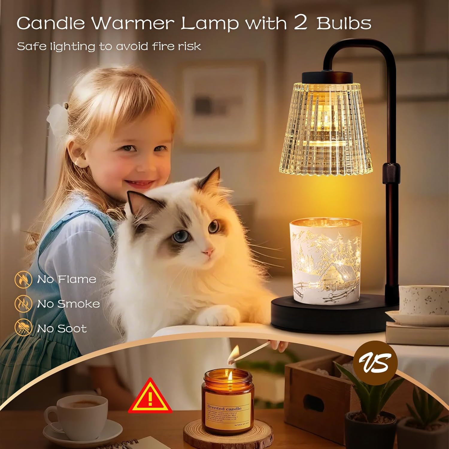 Adjustable Candle Warmer Lamp with Timer
