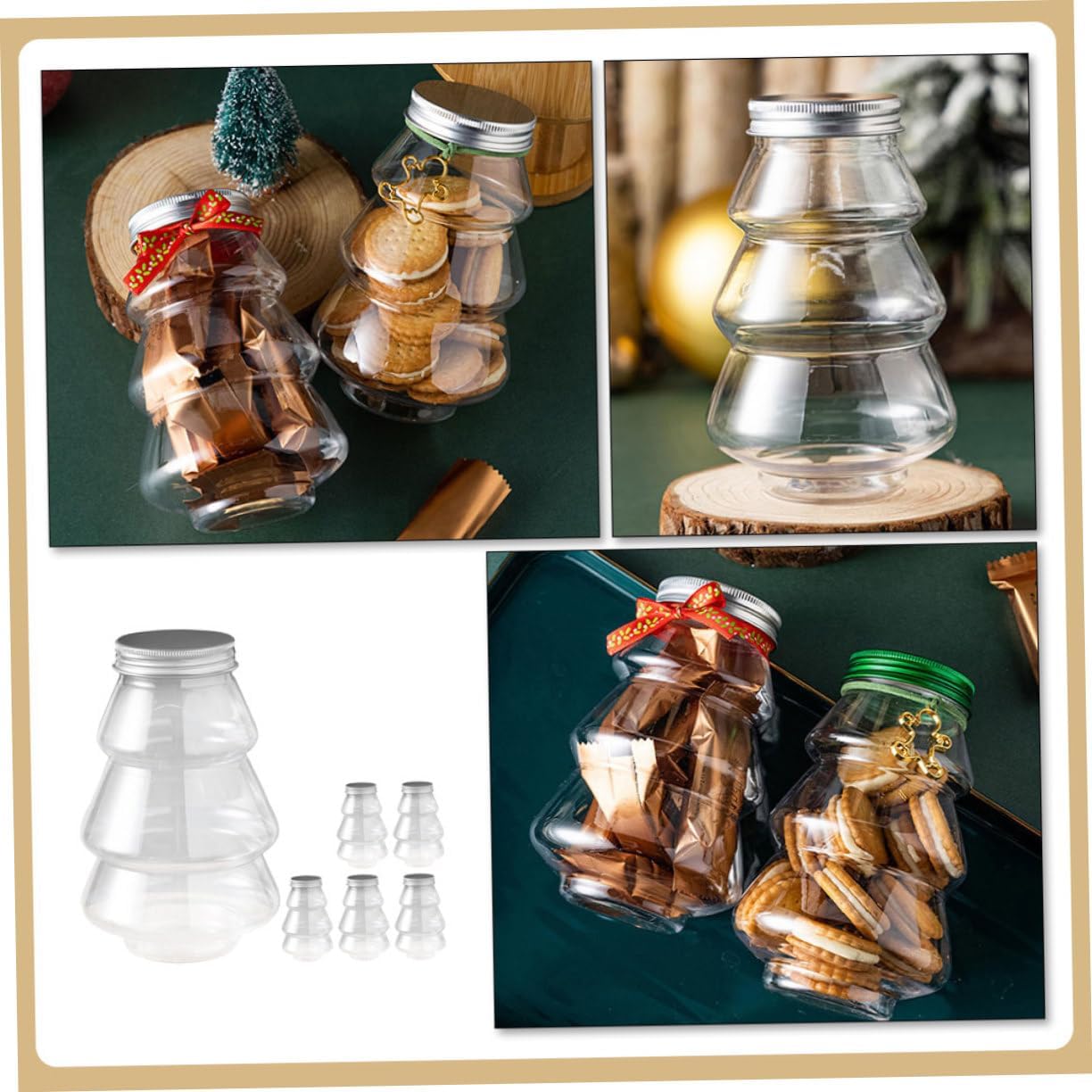 6Pcs Christmas Treat Box Candy Jars for Party Favors
