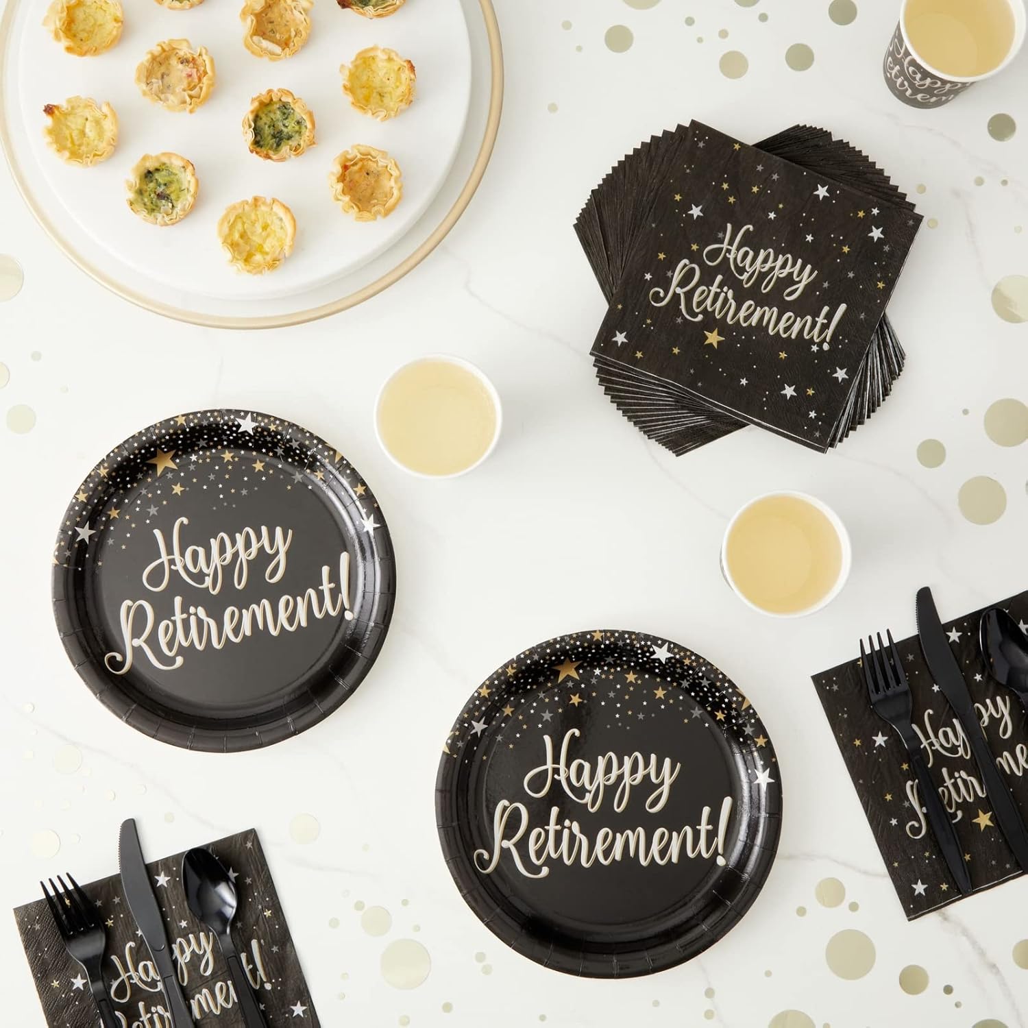 144-Piece Happy Retirement Party Supplies Set