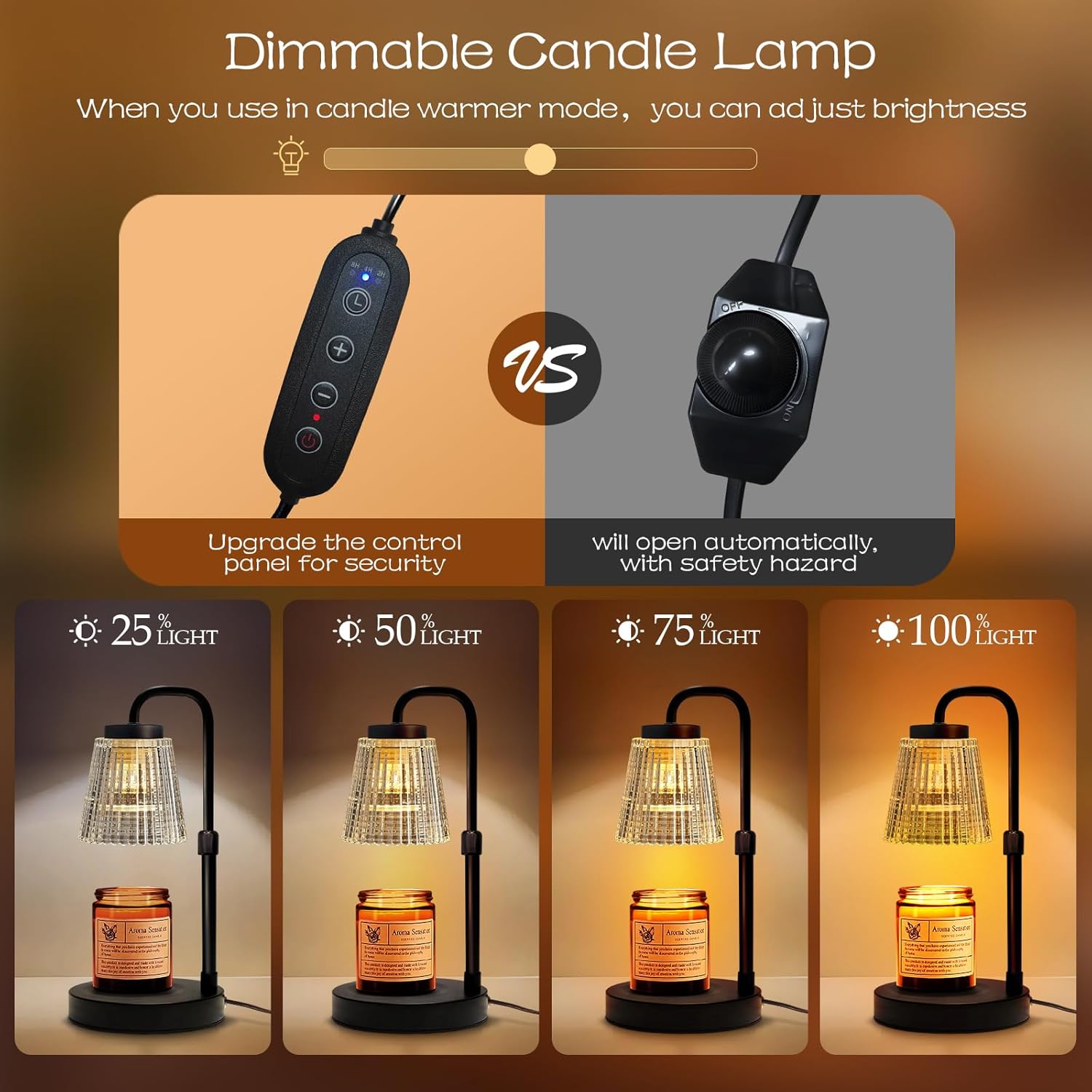 Adjustable Candle Warmer Lamp with Timer