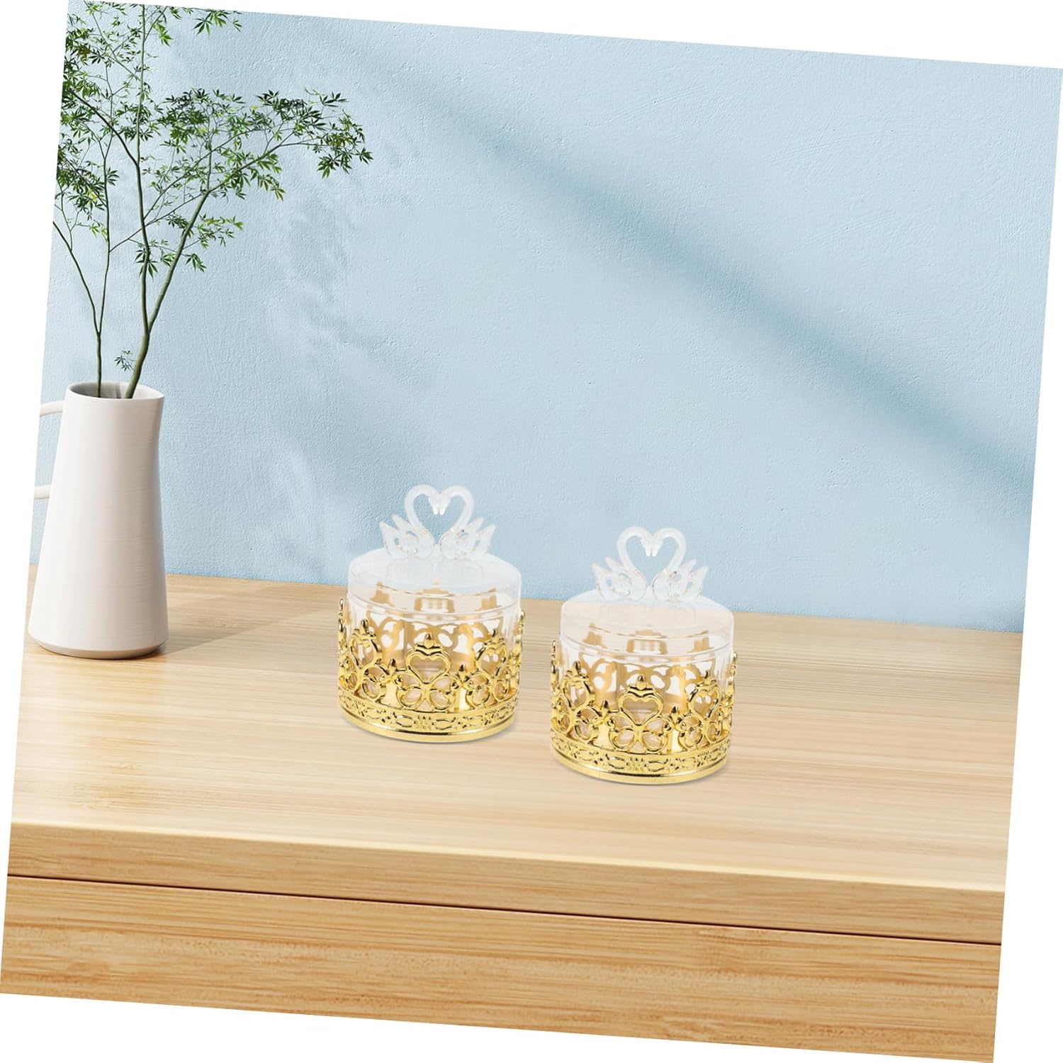 Unomor 12Pcs Clear Swan Candy Holder Party Favors Box