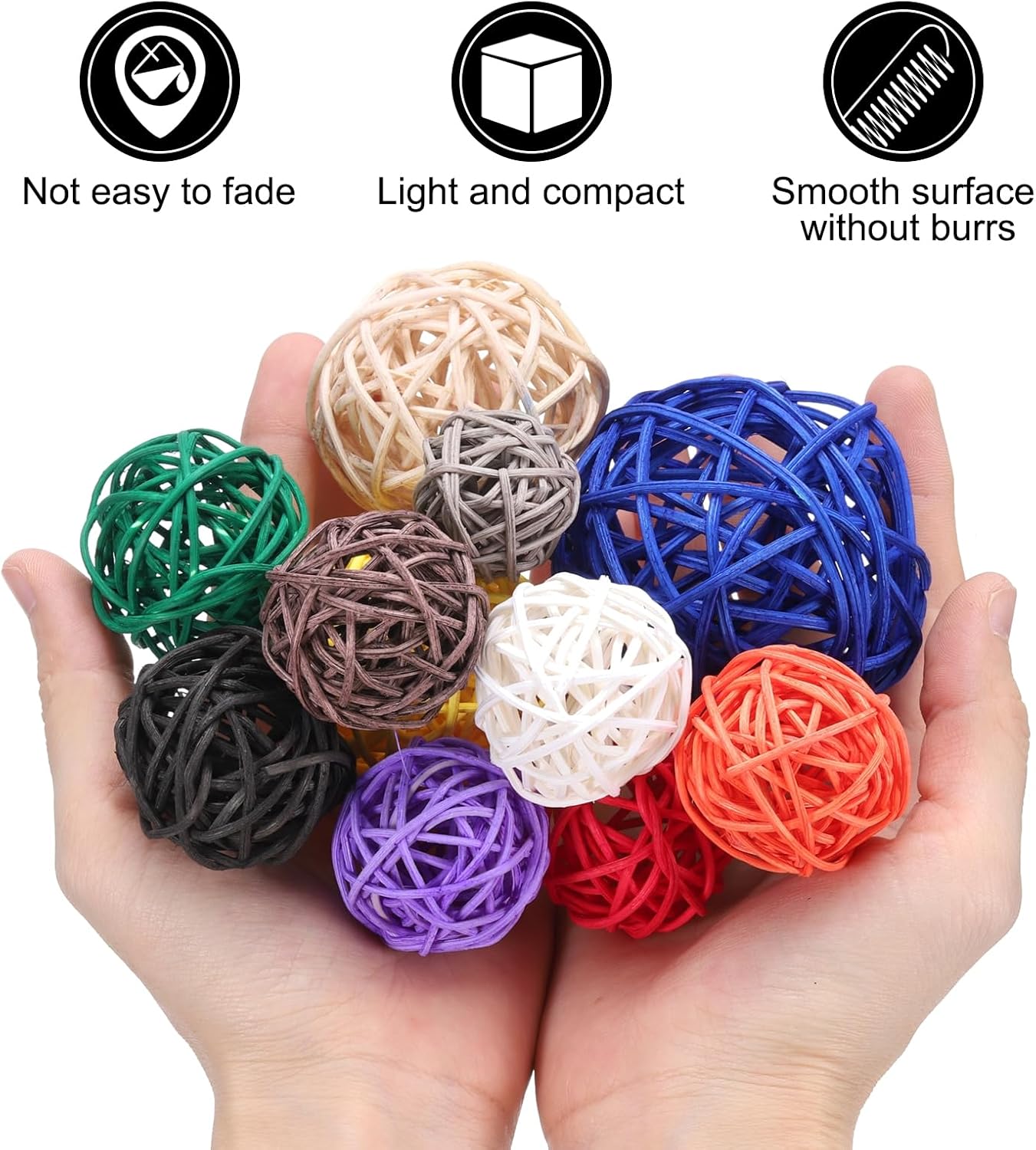 Uxcell 40 Pcs Wicker Rattan Decorative Balls
