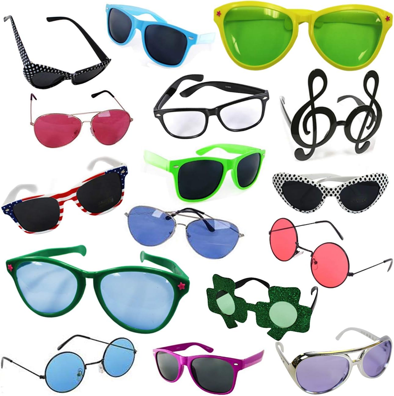 Funny Party Hats Sunglasses for Kids 6 Pack