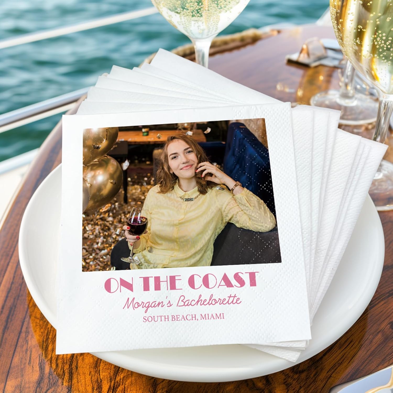 Custom Printed Photo Napkins 50 Pcs 3-Ply Wedding Decor