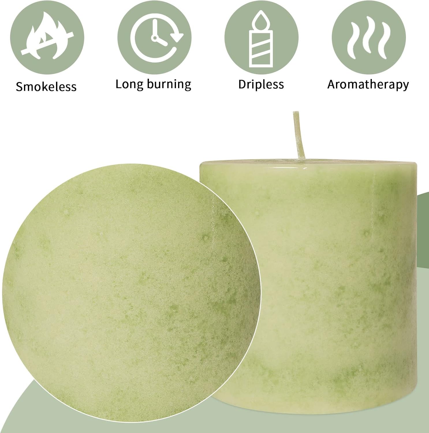 Decorative Pillar Scented Candles Set of 6 with 6 Scents