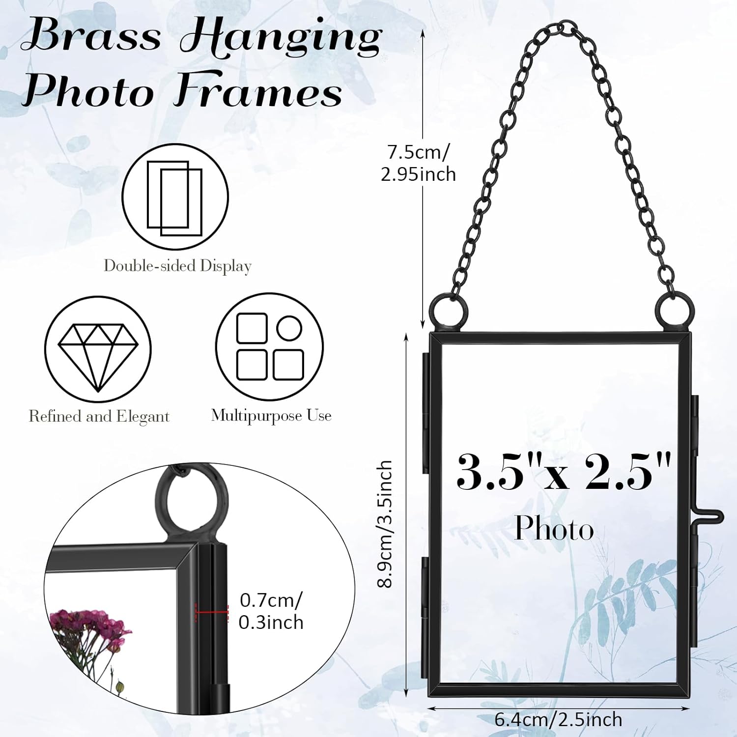 Landhoow 8 Pcs Double Glass Frame for Pressed Flowers