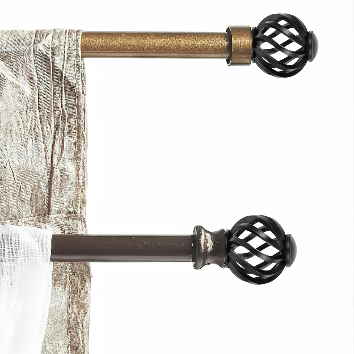 IMIKEYA 4 Pcs Diamond Finials Curtain Rod Ends