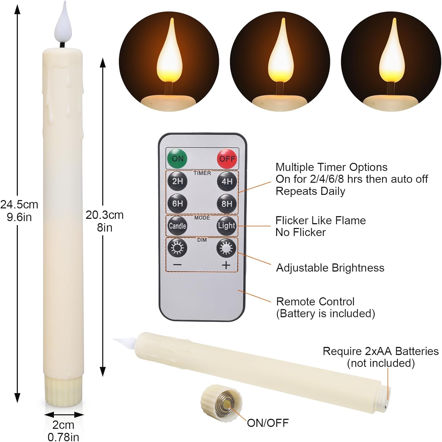 Elegant Black Wall Candle Holder Set with Remote Control
