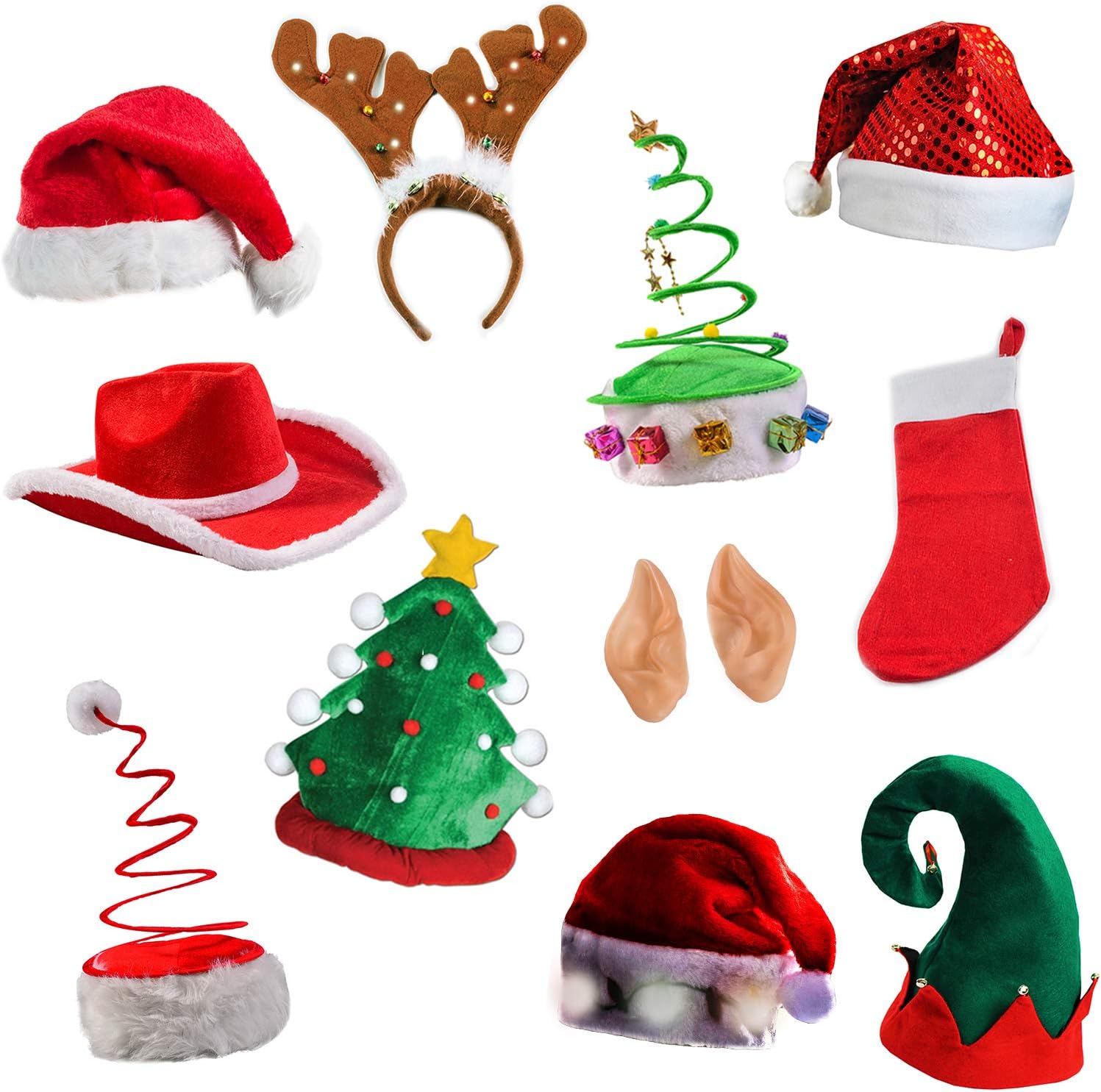 Tigerdoe Christmas Hats 5 Pack Photo Booth Props