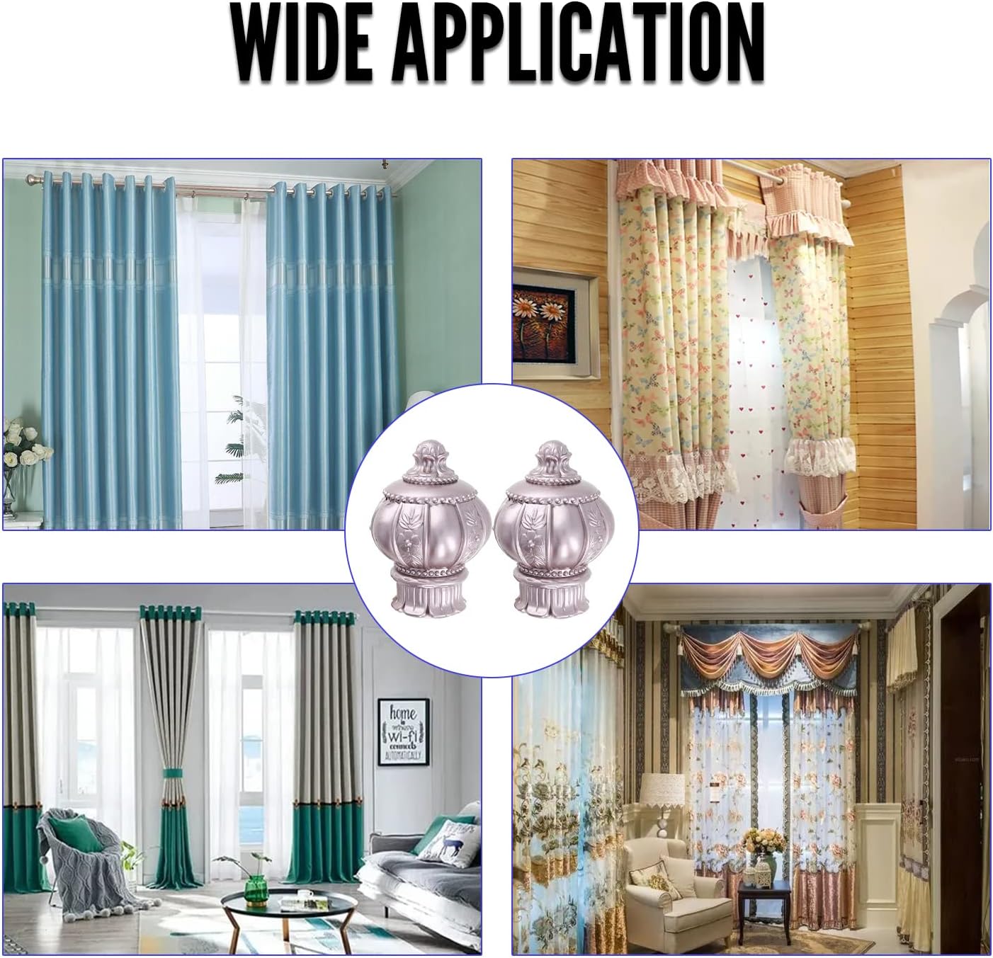 MroMax 2Pcs Curtain Rod Finials Rose Gold 1 Inch Outer Dia