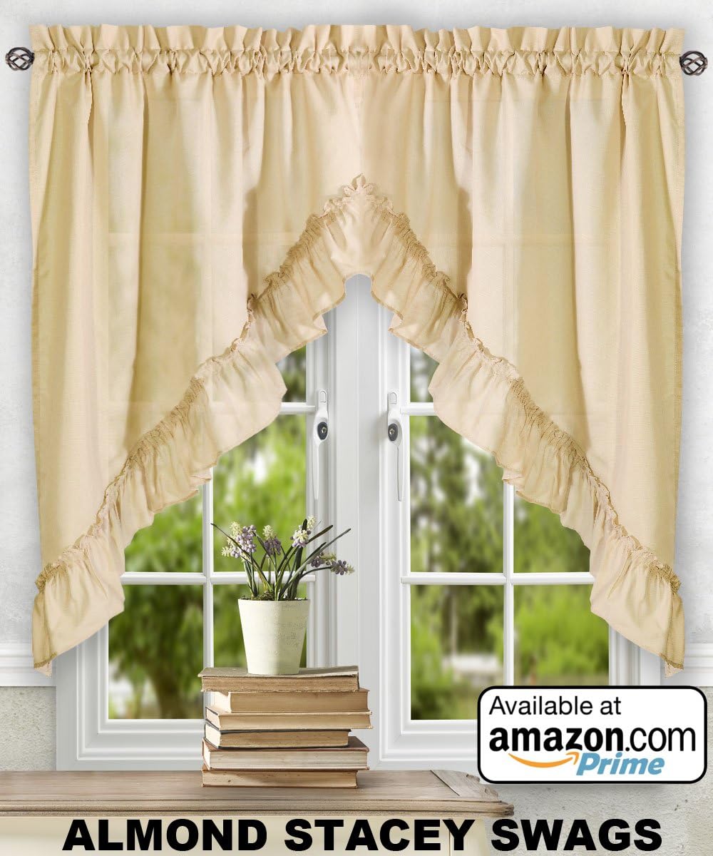 Simple Comfort Ellis Curtain Stacey Valance 54x13 Inch Almond