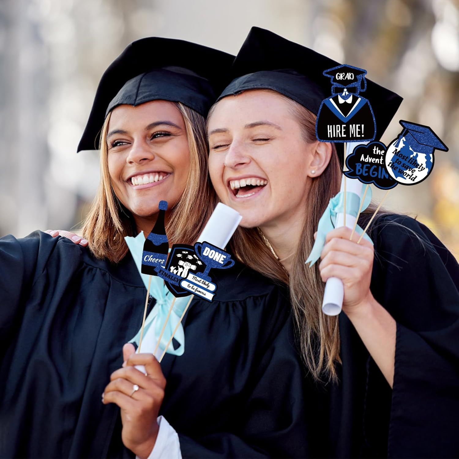 40pcs Graduation Photo Booth Props with Sticks