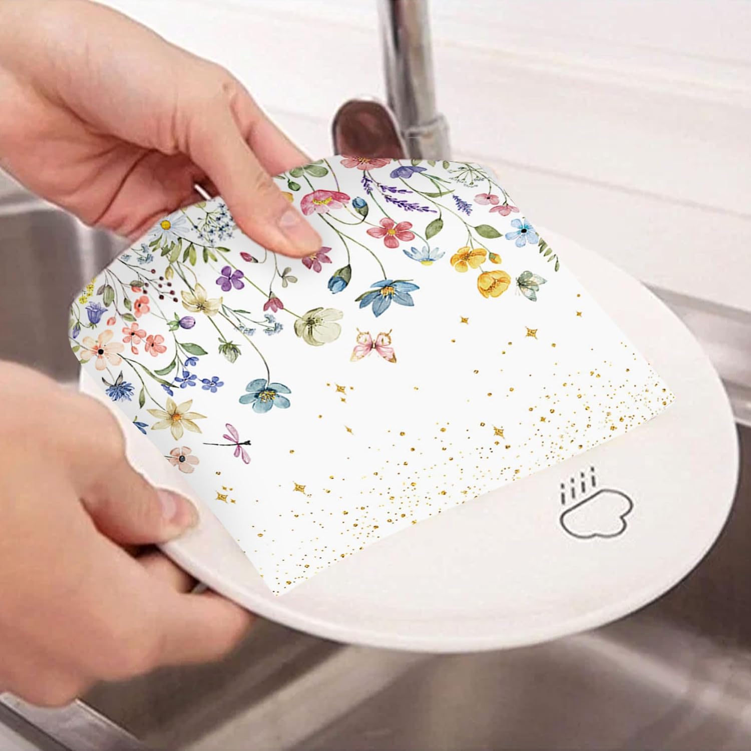 20PCS Floral Napkins for Wedding and Party Decorations