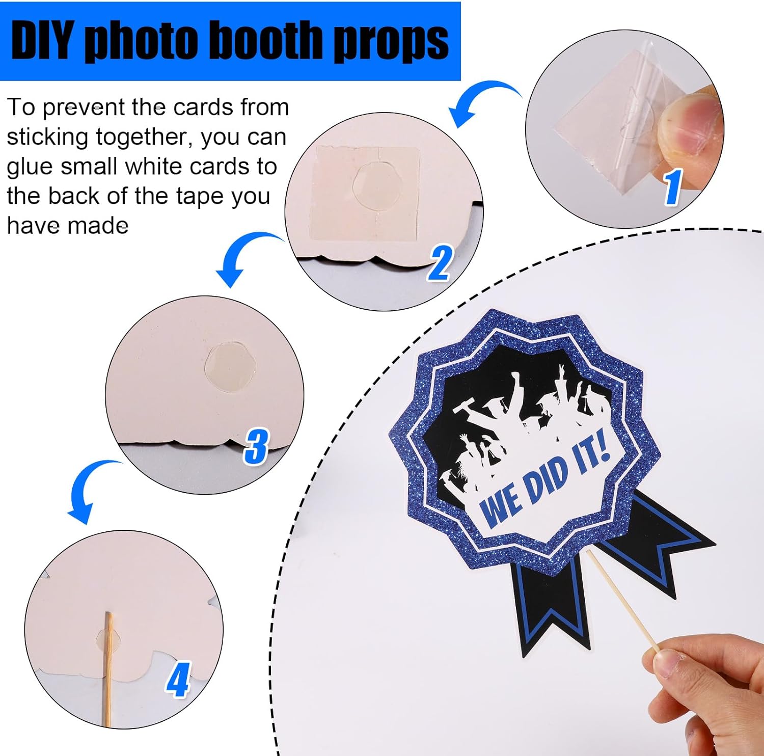 40pcs Graduation Photo Booth Props with Sticks