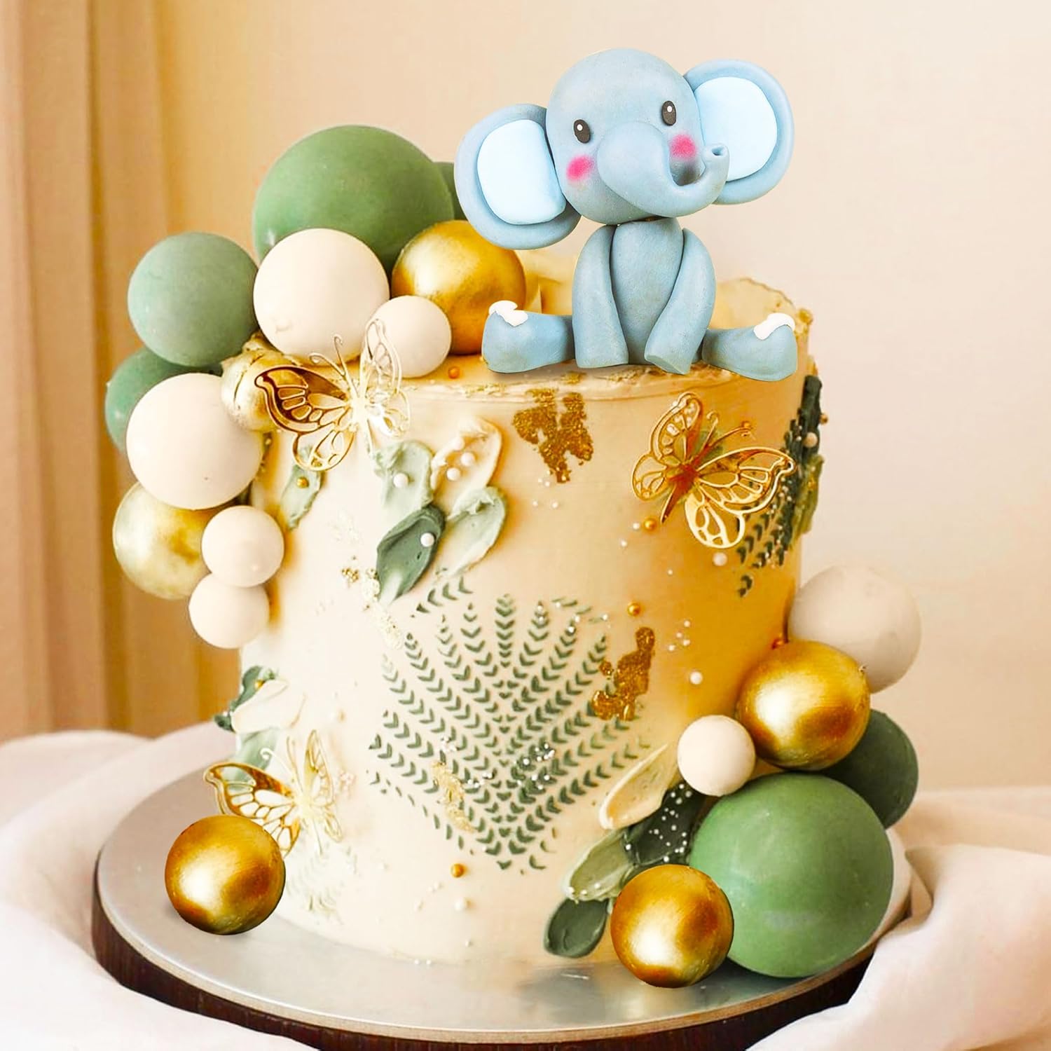 JeVenis Elephant Cake Decoration Wild Animal Party Decor