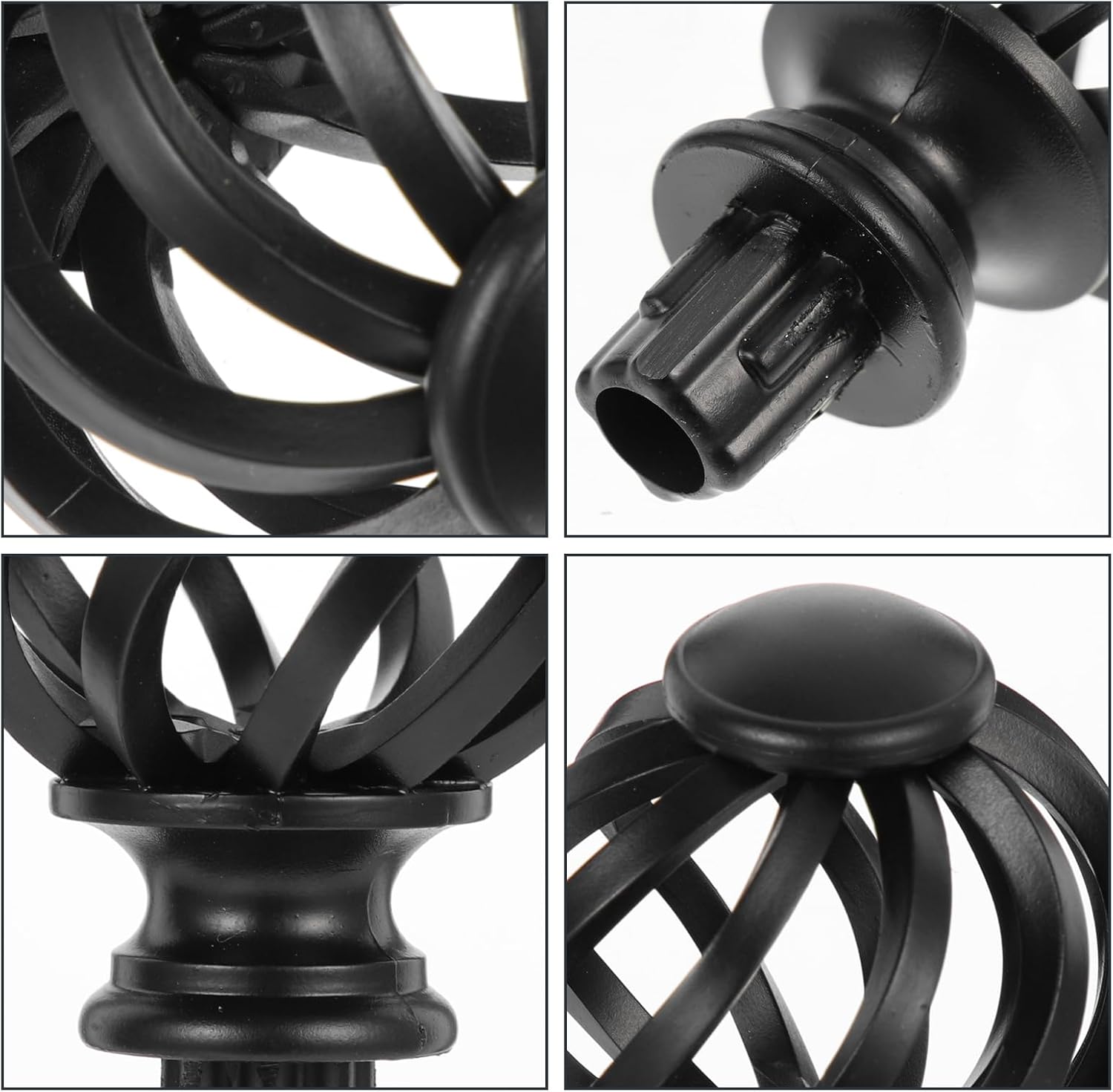 IMIKEYA 4 Pcs Diamond Finials Curtain Rod Ends