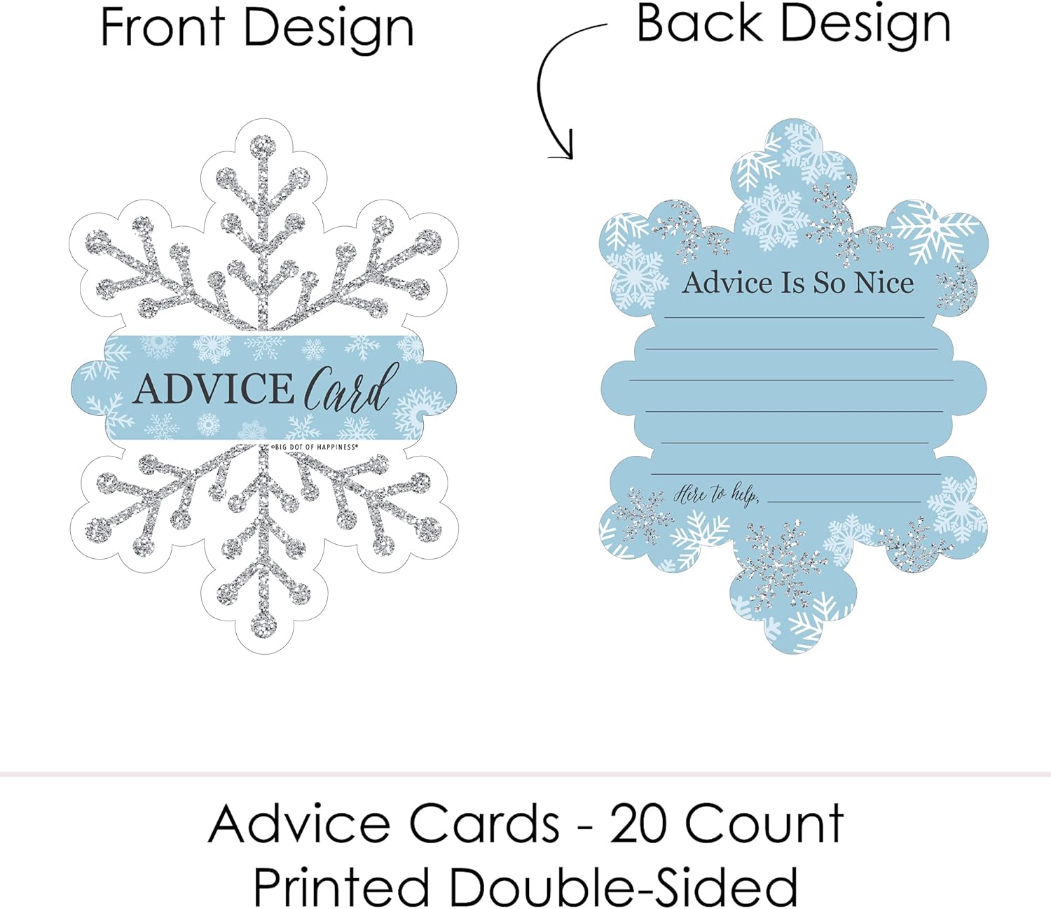 Winter Wonderland Snowflake Advice Cards Set of 20