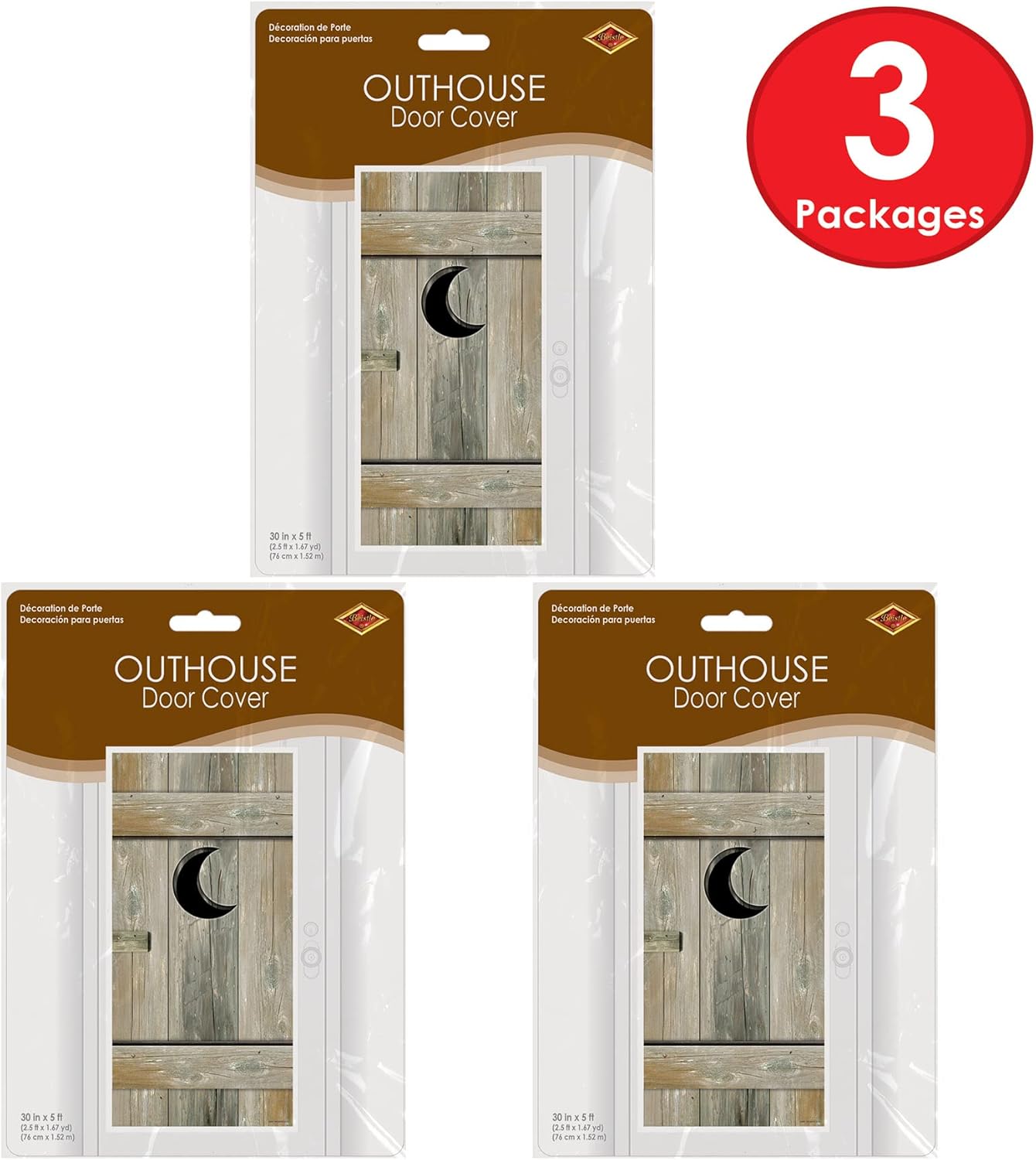Beistle Western Outhouse Door Covers Set of 3 5x30