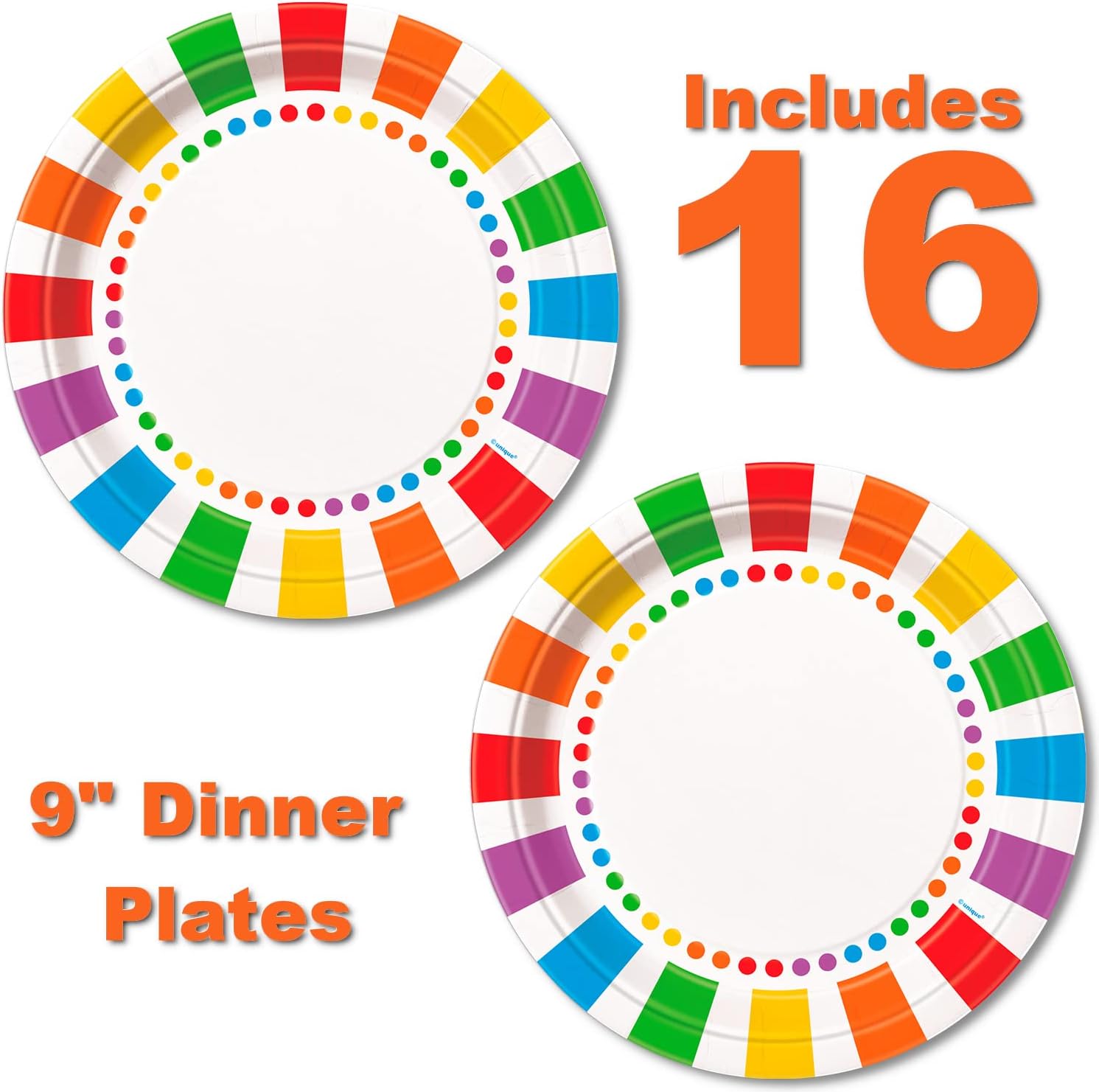 Lobyn Value Packs Rainbow Party Plates Napkins Set