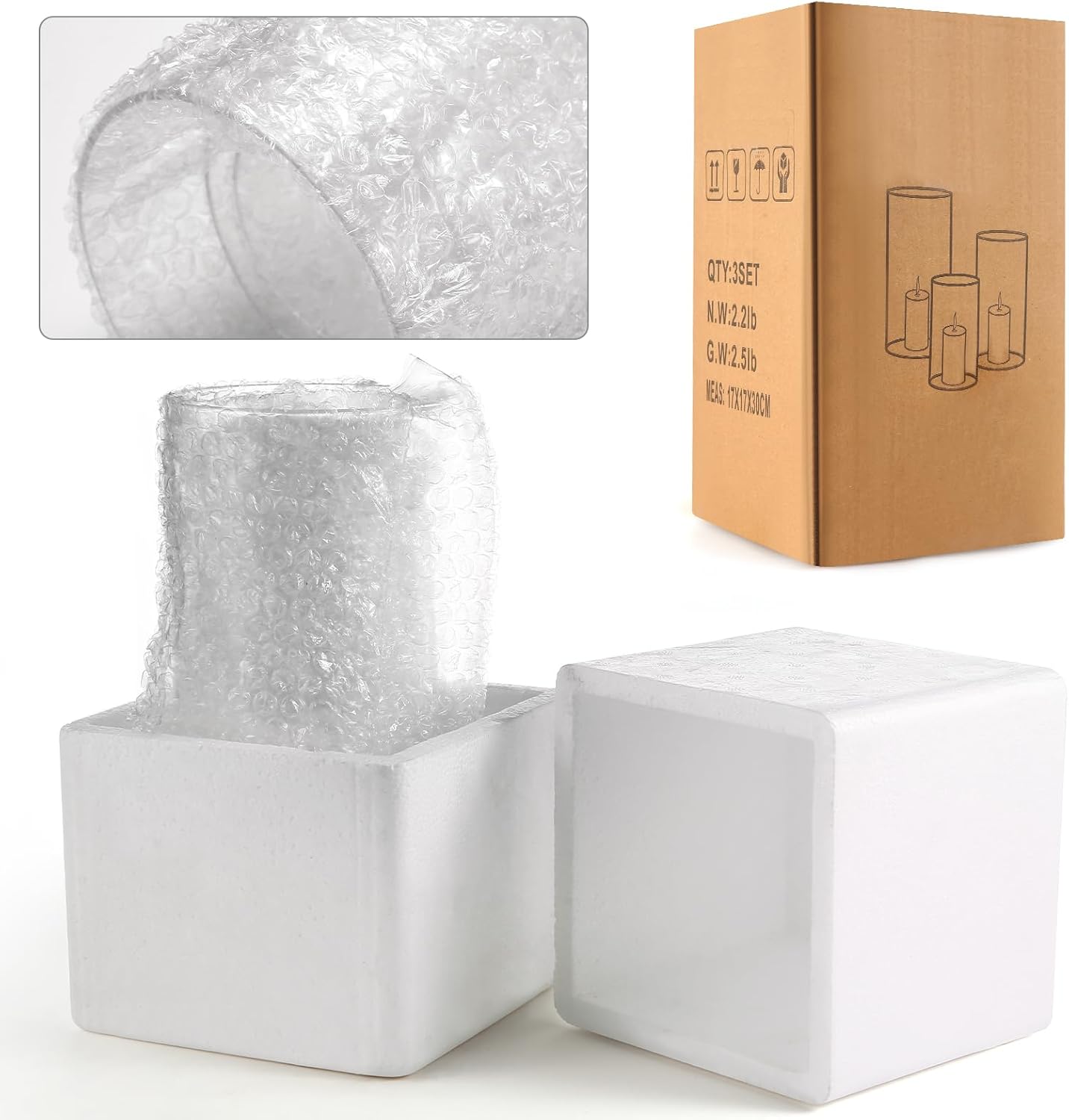 Hurricane Candle Holder Set of 6 Clear Glass Vase