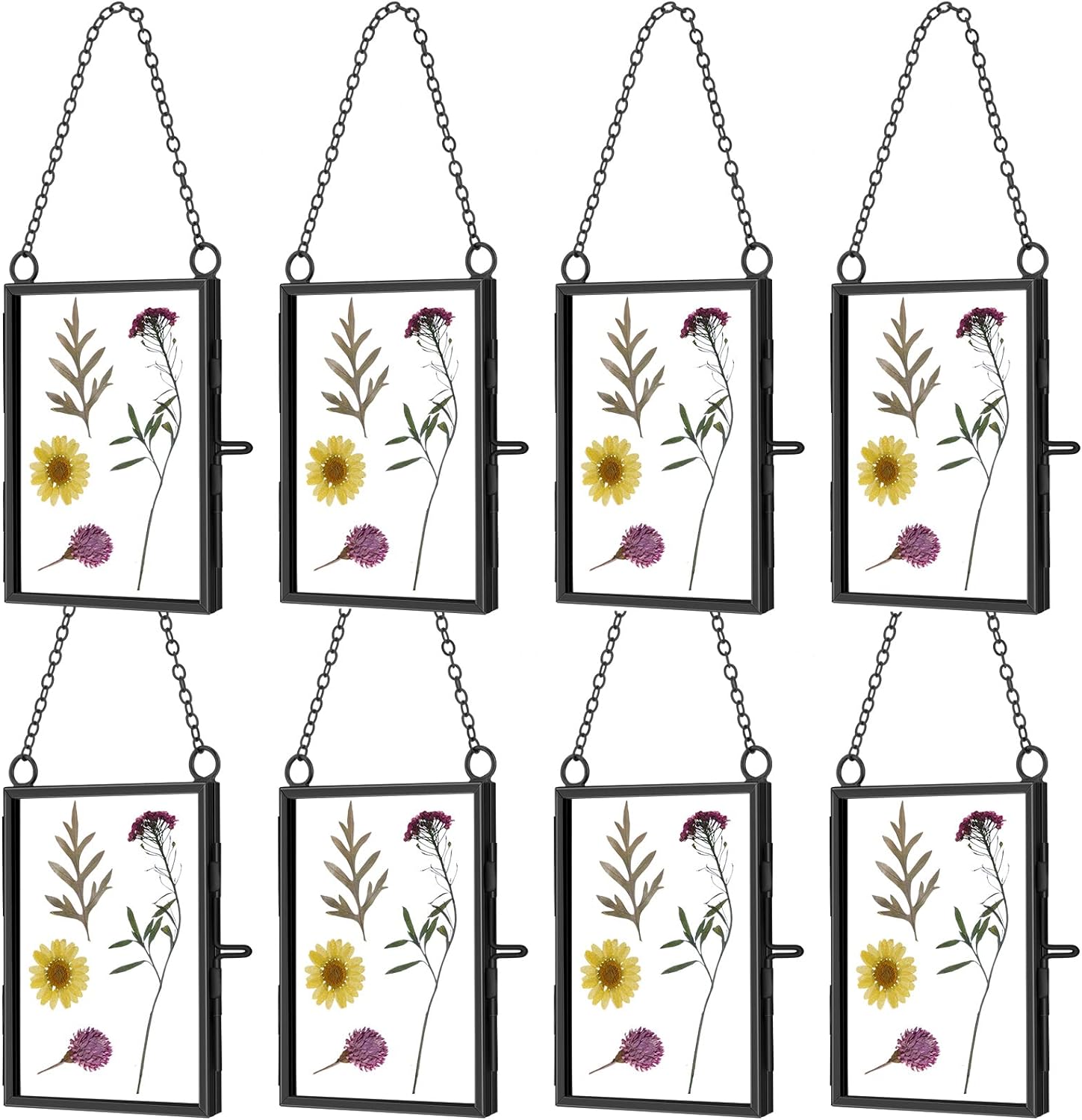 Landhoow 8 Pcs Double Glass Frame for Pressed Flowers