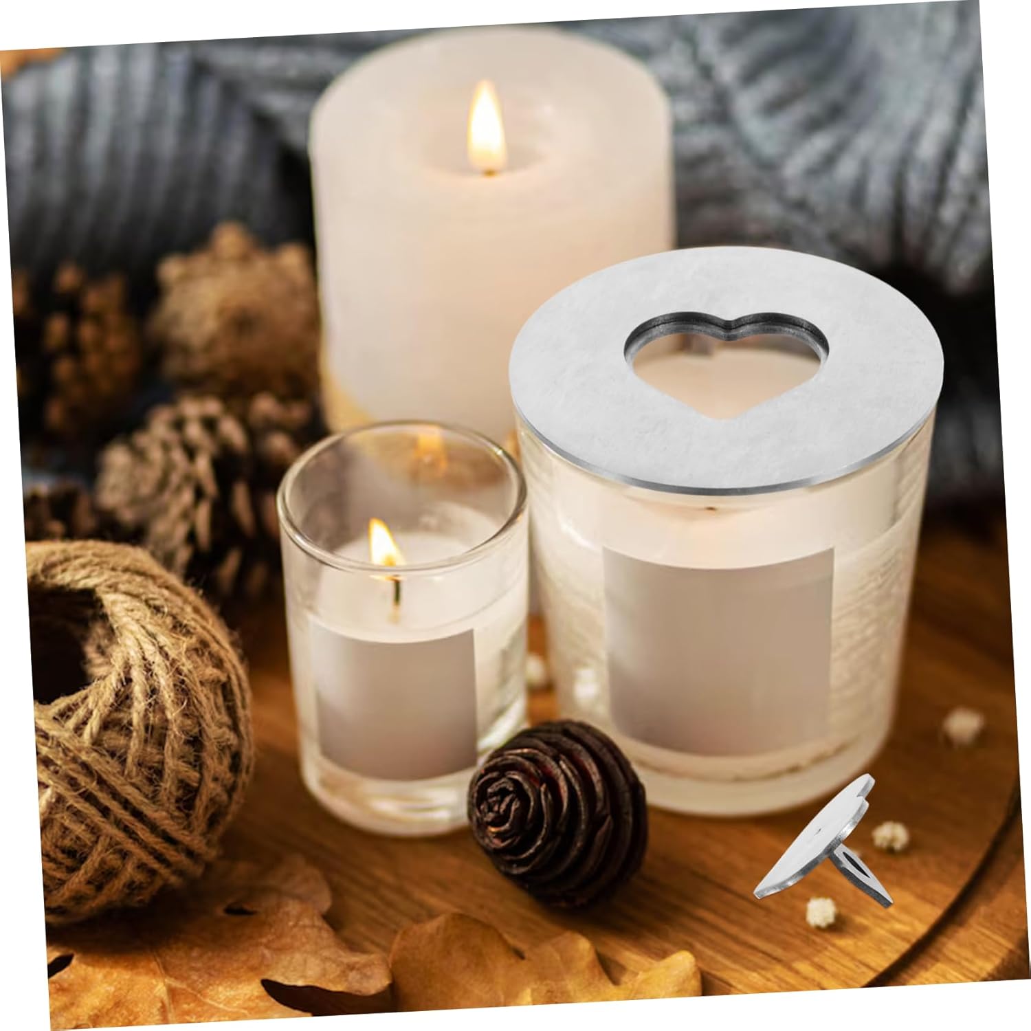 Elegant Stainless Steel Candle Holder Set for Small Jars