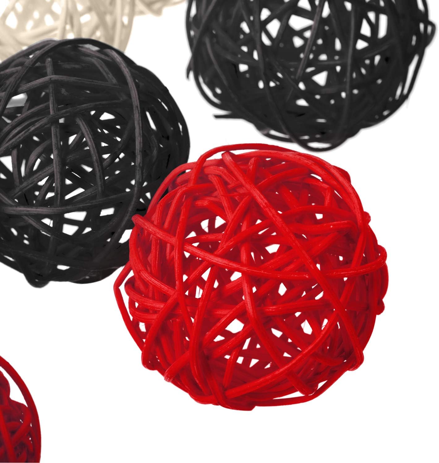 Yaomiao 15 Piece Wicker Rattan Decorative Orbs