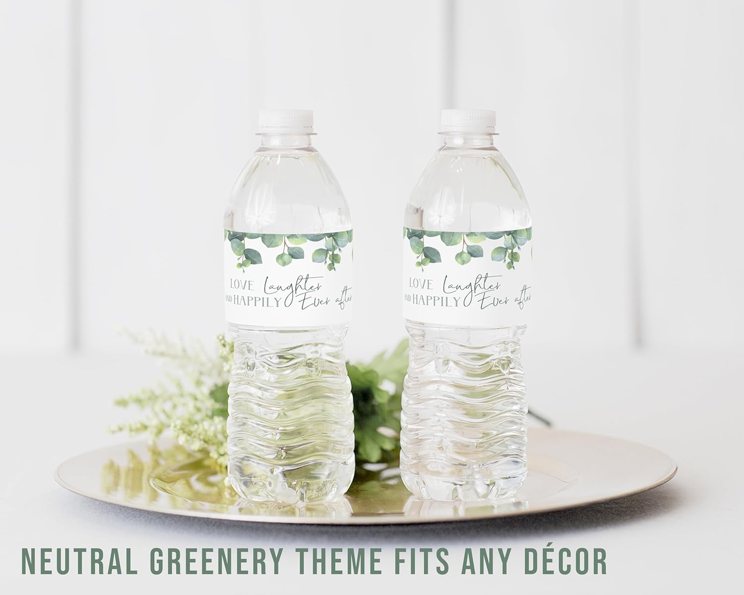 Eucalyptus Floral Water Bottle Wraps for Wedding Bridal Shower