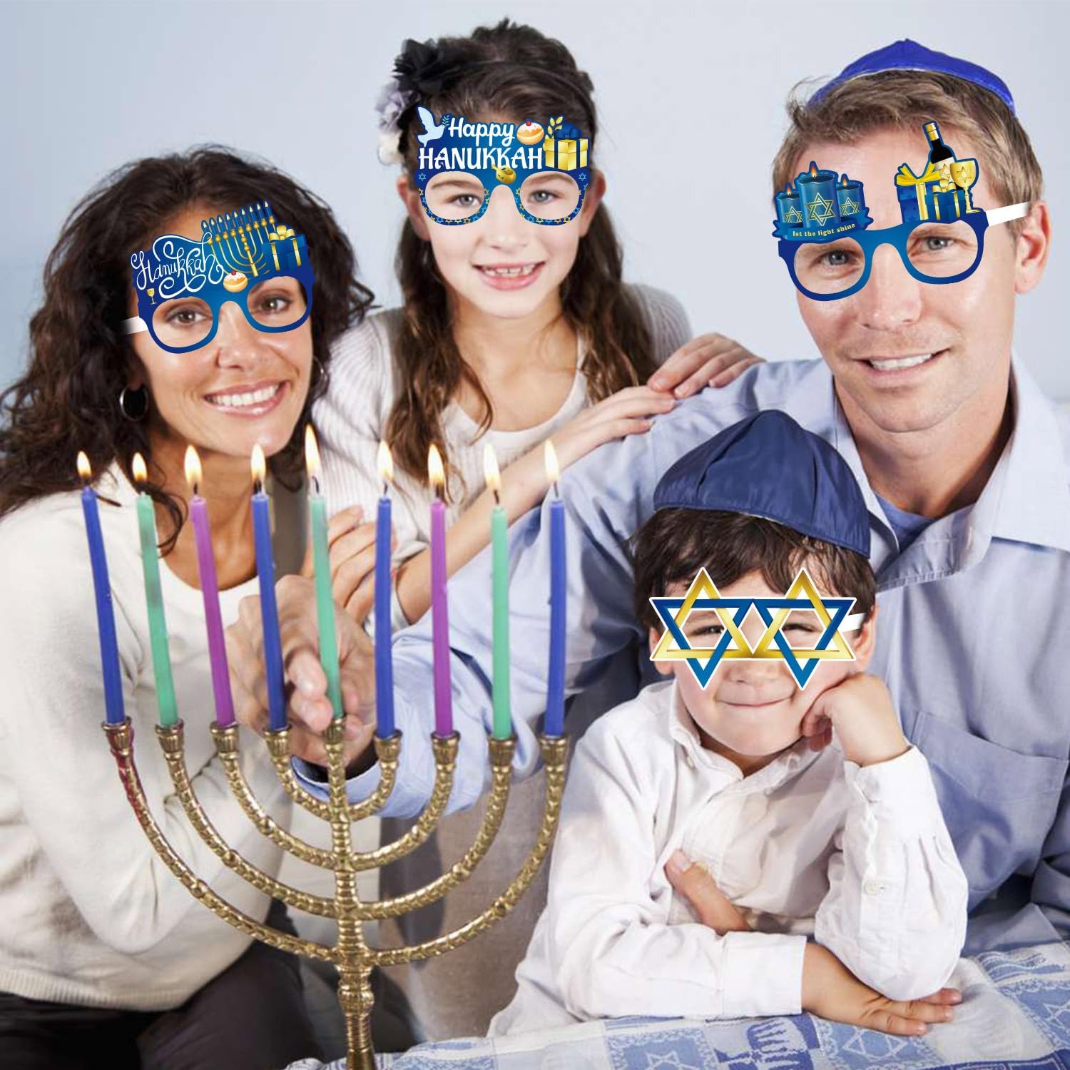 Happy Hanukkah Party Eyeglasses 9pcs Set