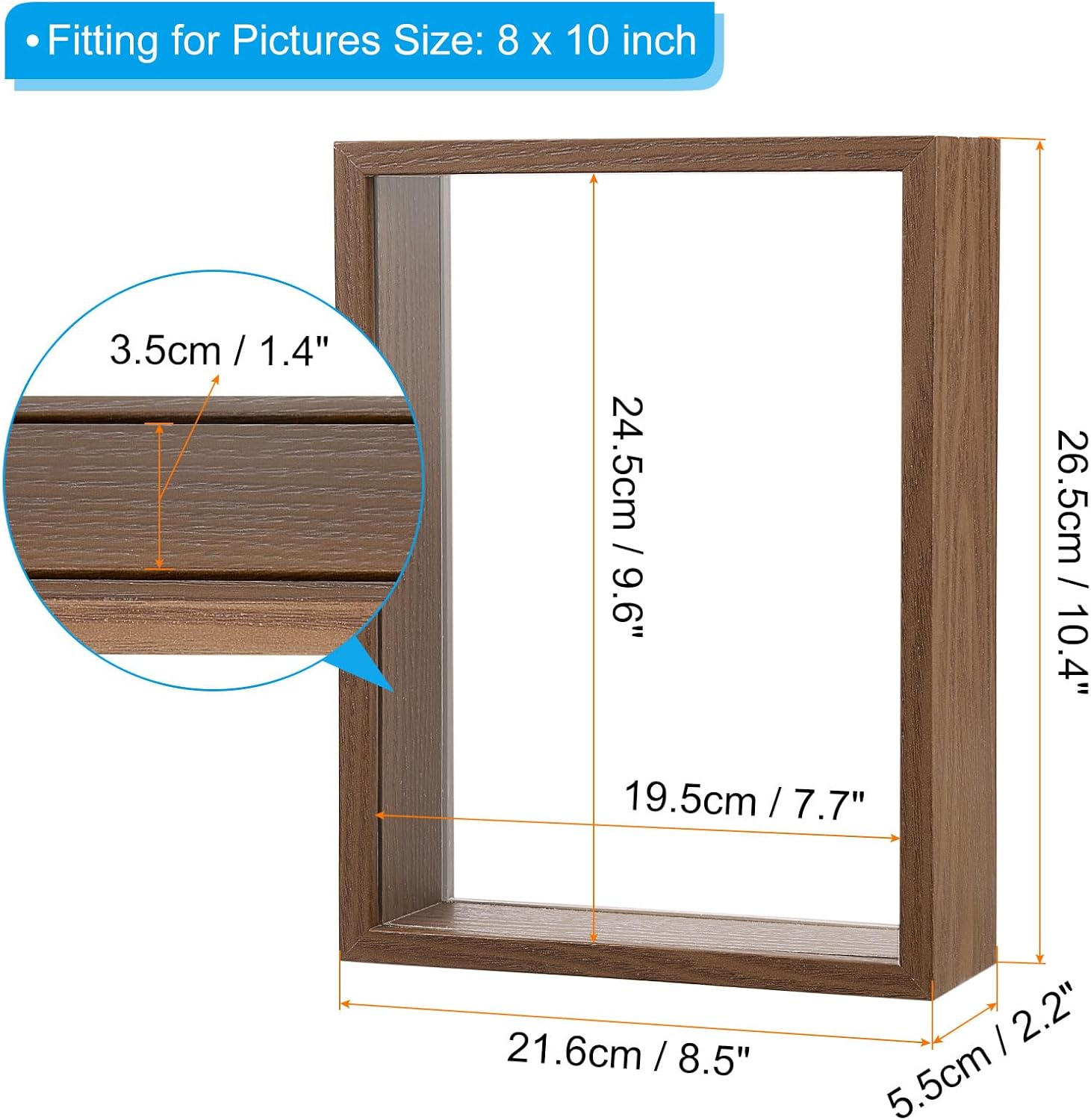 PATIKIL 8x10 Wooden Dried Flower Photo Frame