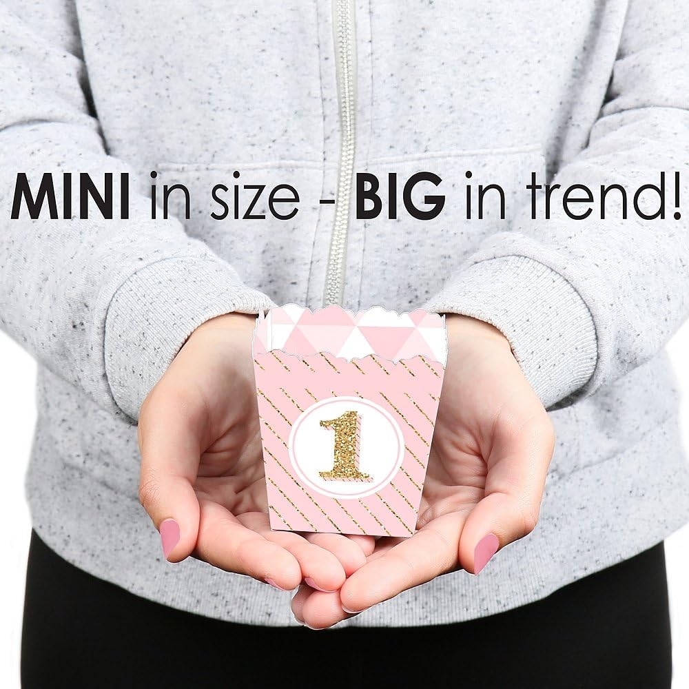 1st Birthday Girl Candy Boxes 12 Pack Fun Party Favor