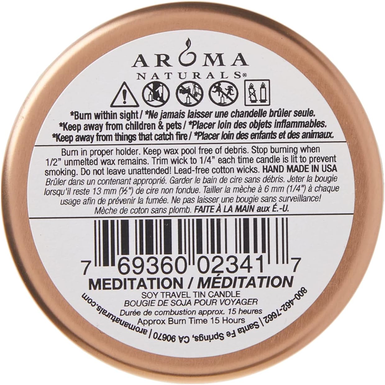 Aroma Naturals Patchouli Frankincense Soy Candle Meditation 2 Count