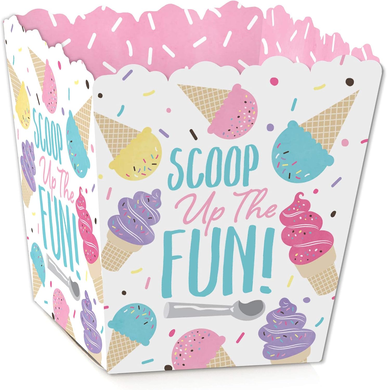 Big Dot of Happiness Ice Cream Party Favor Boxes Set of 12