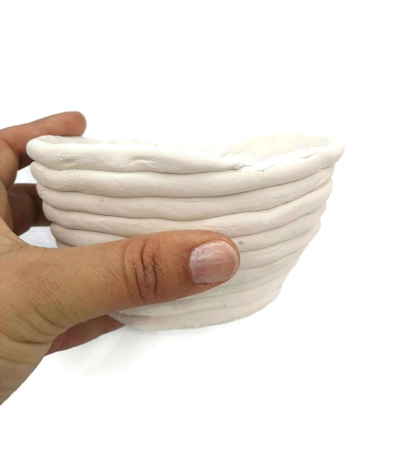 White Handmade Ceramic Candle Holder