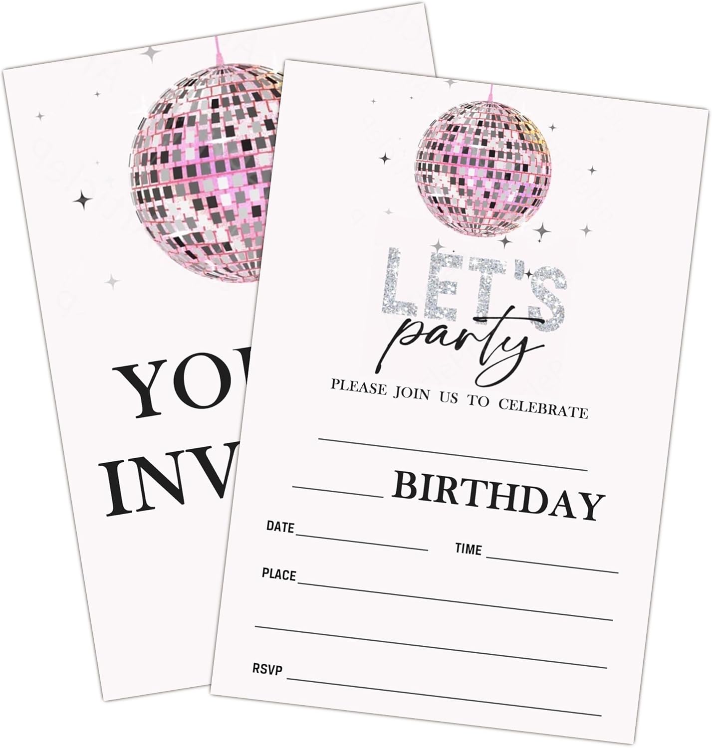 Geuro Disco Birthday Party Invitation Cards